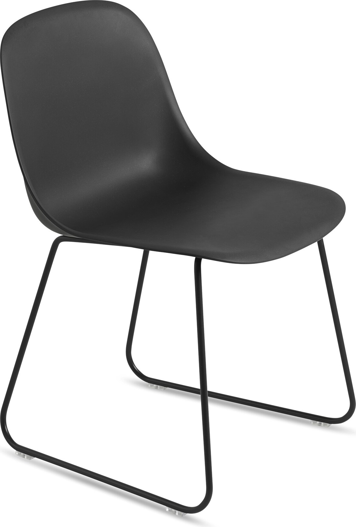 Krzesło Fiber Sled czarne na stalowych nogach