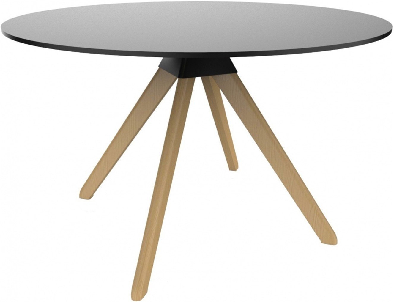 Stół Cuckoo czarny blat nogi naturalny buk