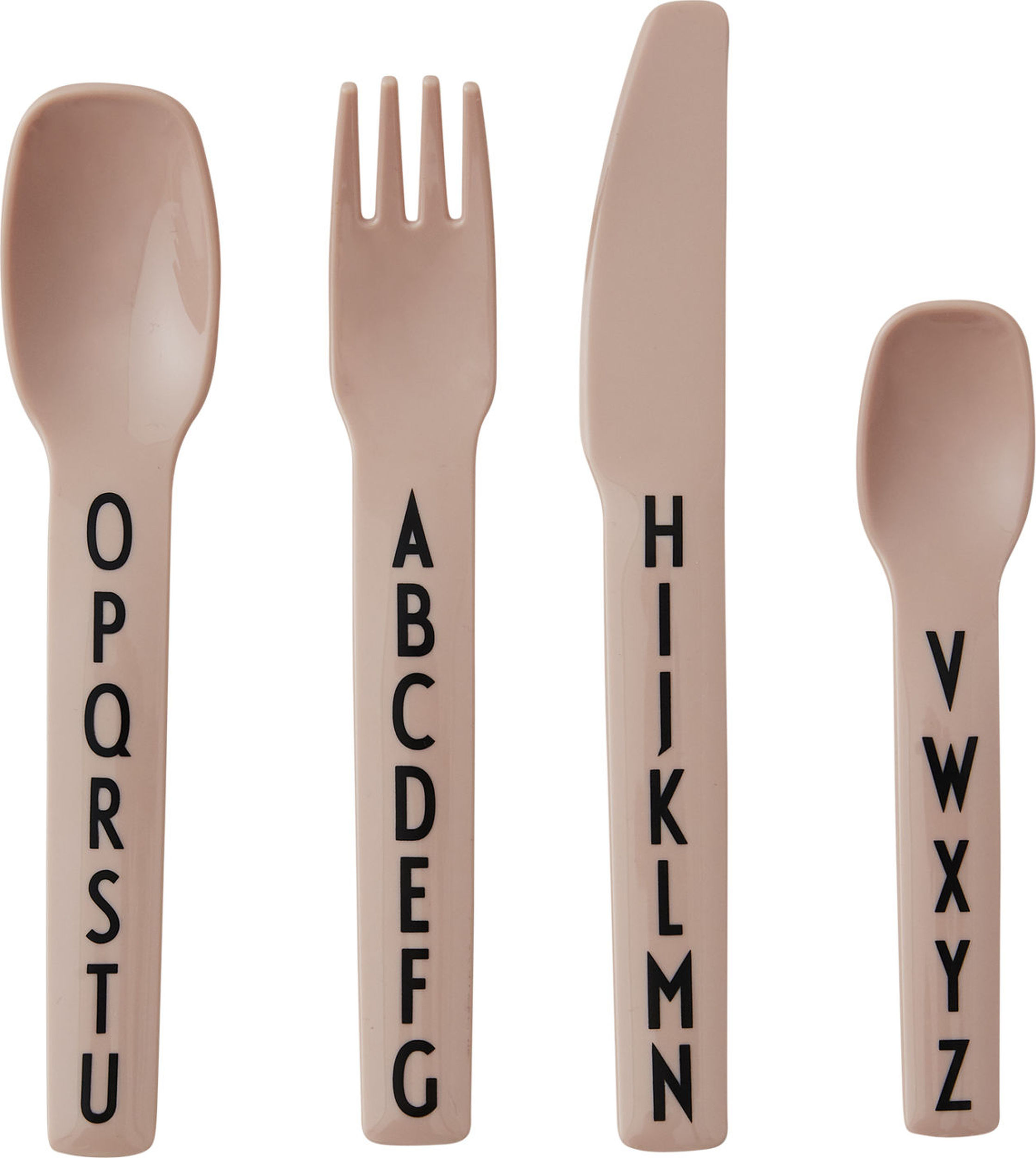 Sztućce dziecięce w zestawie AJ Kids 4 el. nude