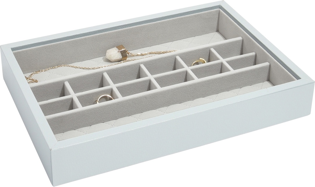 Szkatułka na biżuterię Loves Luxury 14 komór błękitna
