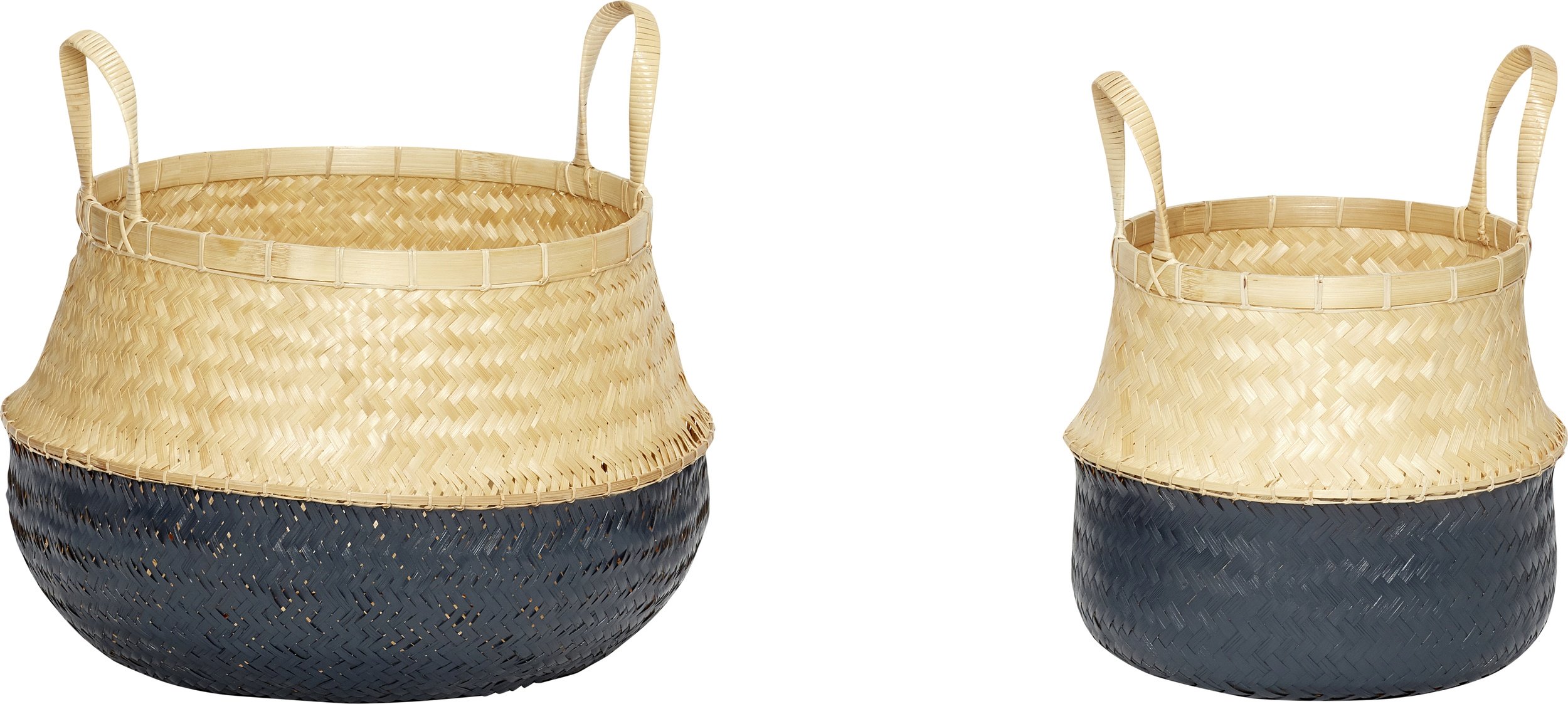 Koszyk Hübsch antracytowy bambusowy 2 szt.