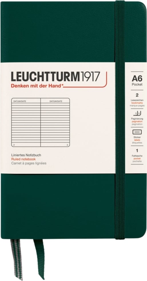 Notes w linię w twardej oprawie Leuchtturm 1917 A6 187 stron ciemnopomarańczowy 80 g/m²