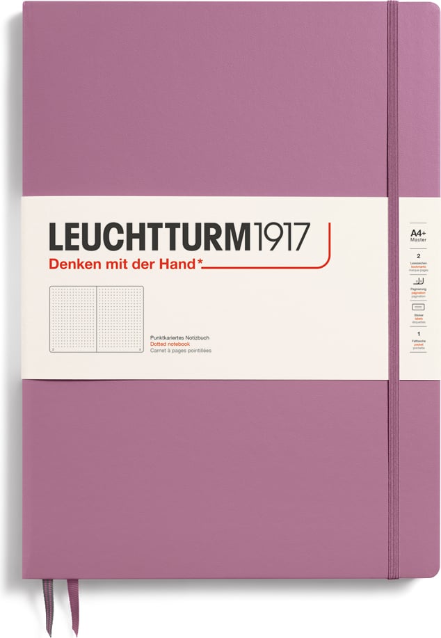 Notes w kropki w twardej oprawie Leuchtturm 1917 A4+ 123 strony brudny róż 100 g/m²