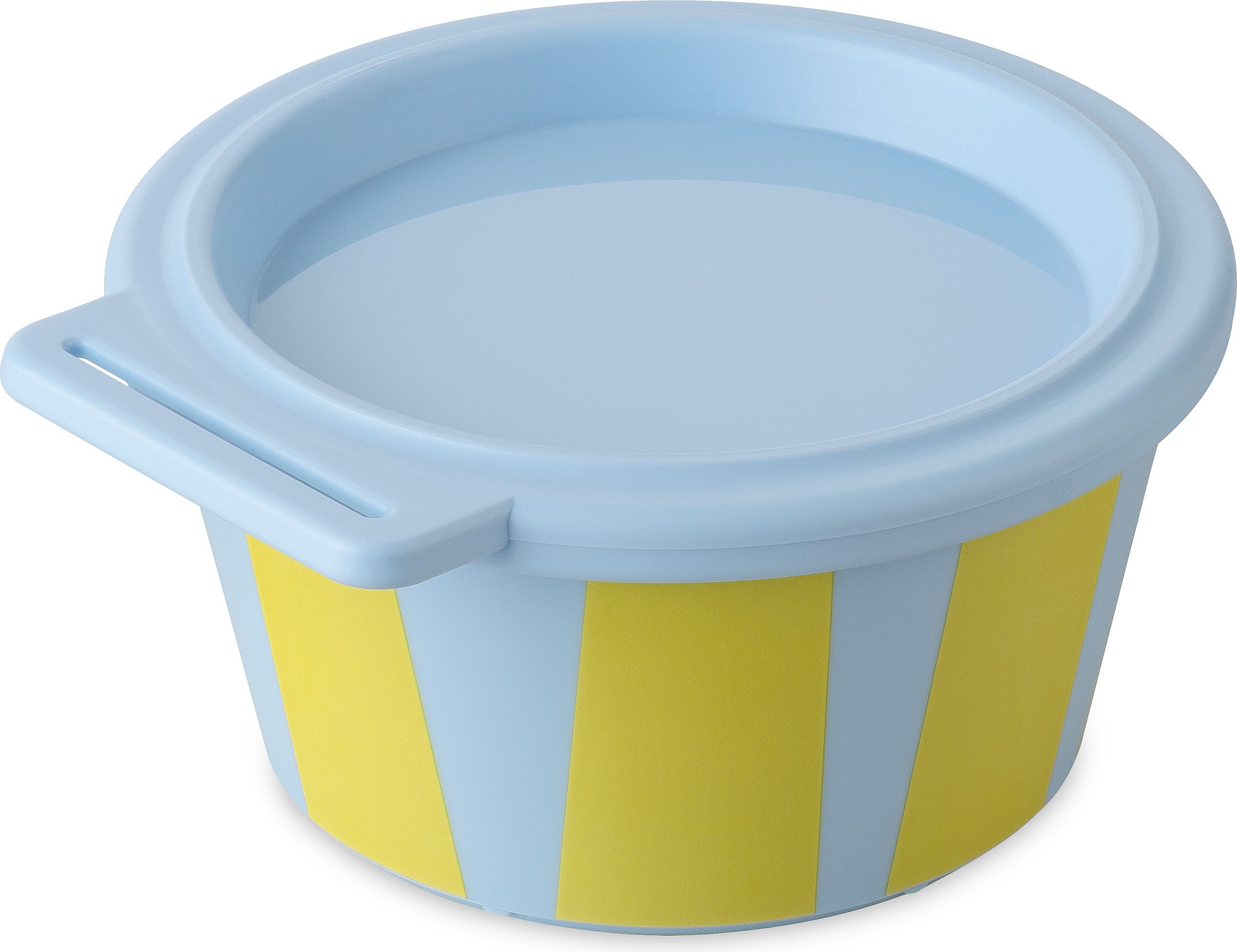 Pojemnik kuchenny Nora w paski 250 ml niebiesko-żółty z pokrywką