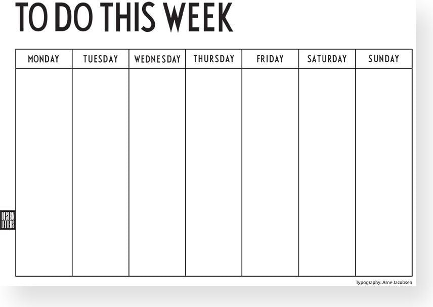 Planer tygodniowy Design Letters biały