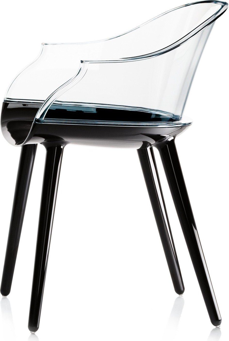 Krzesło Cyborg Couplings siedzisko czarne oparcie transparentne