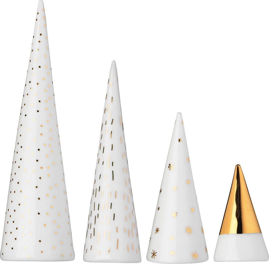 Figurki świąteczne Little Winter Forest złote 4 szt.