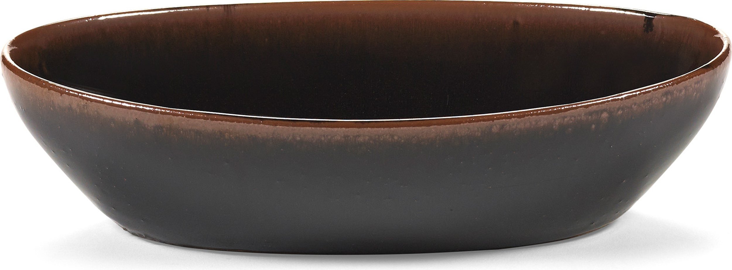 Miska Out of Lines owalna 450 ml brązowo-czarna