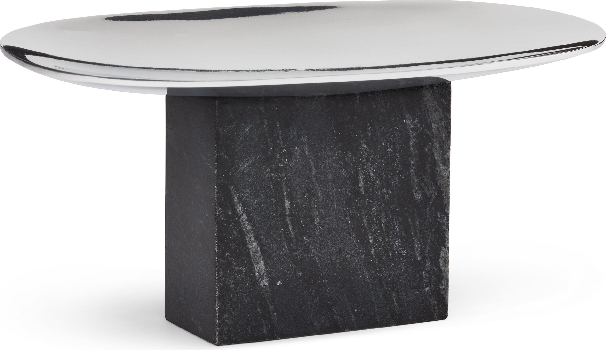 Taca dekoracyjna Sapoto 25 cm srebrno-czarna