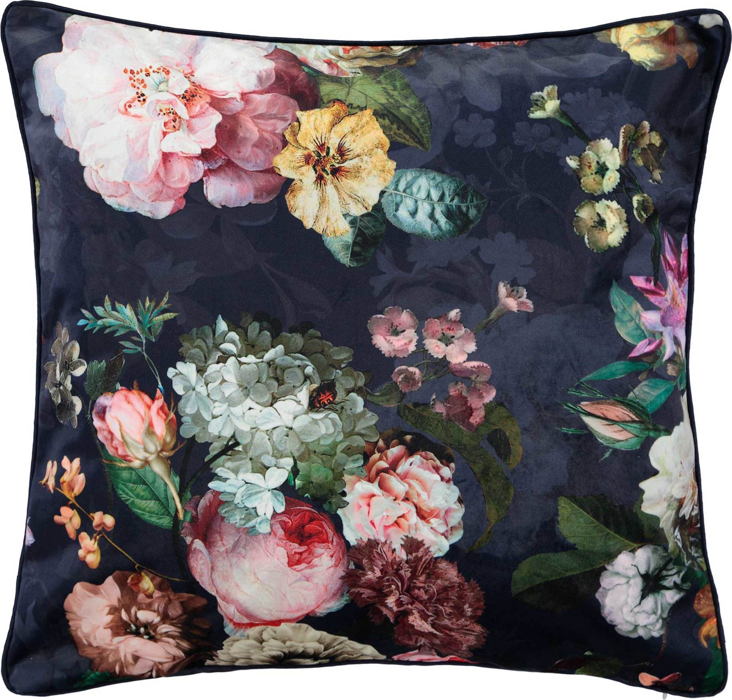 Poduszka Fleur granatowa