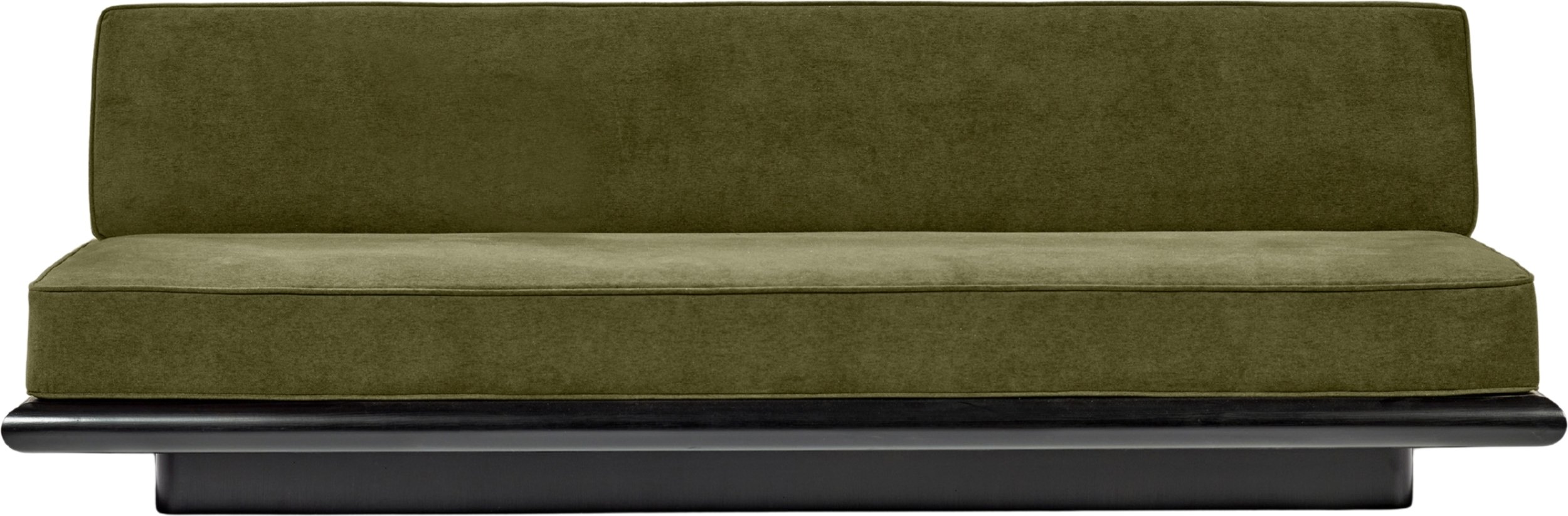 Sofa Ono 234 cm ciemnozielona drewno tulipanowca