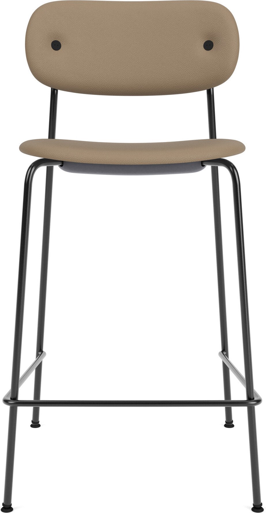 Krzesło barowe Co Sierra 95 cm jasnobrązowe skórzane na czarnych nogach