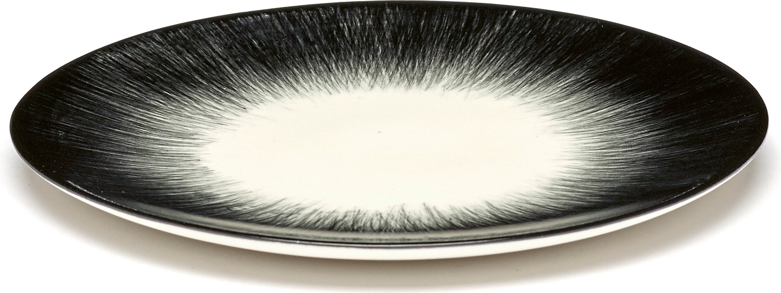 Talerz deserowy Dé 4 14 cm czarno-biały