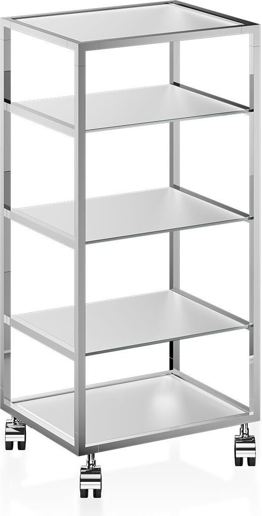 Regał łazienkowy Decor Walther szkło matowe na kółkach