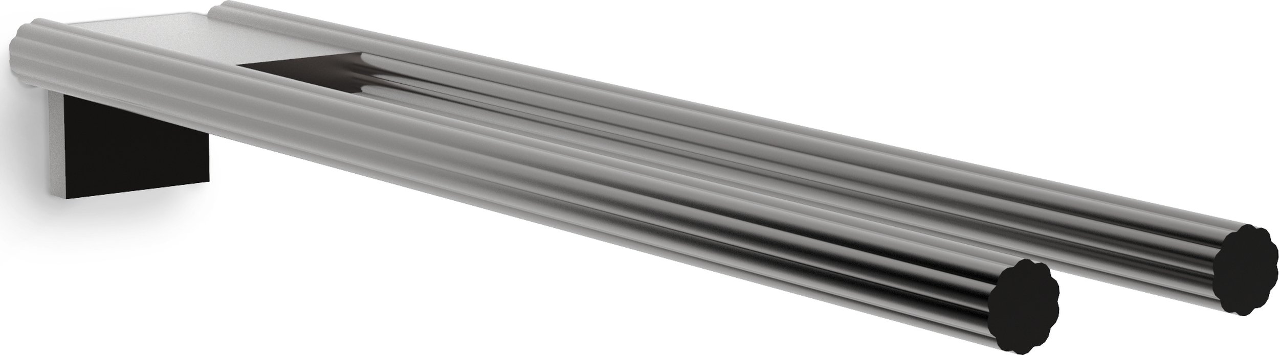 Wieszak reling na ręczniki Of Line pionowy 46 cm brązowy