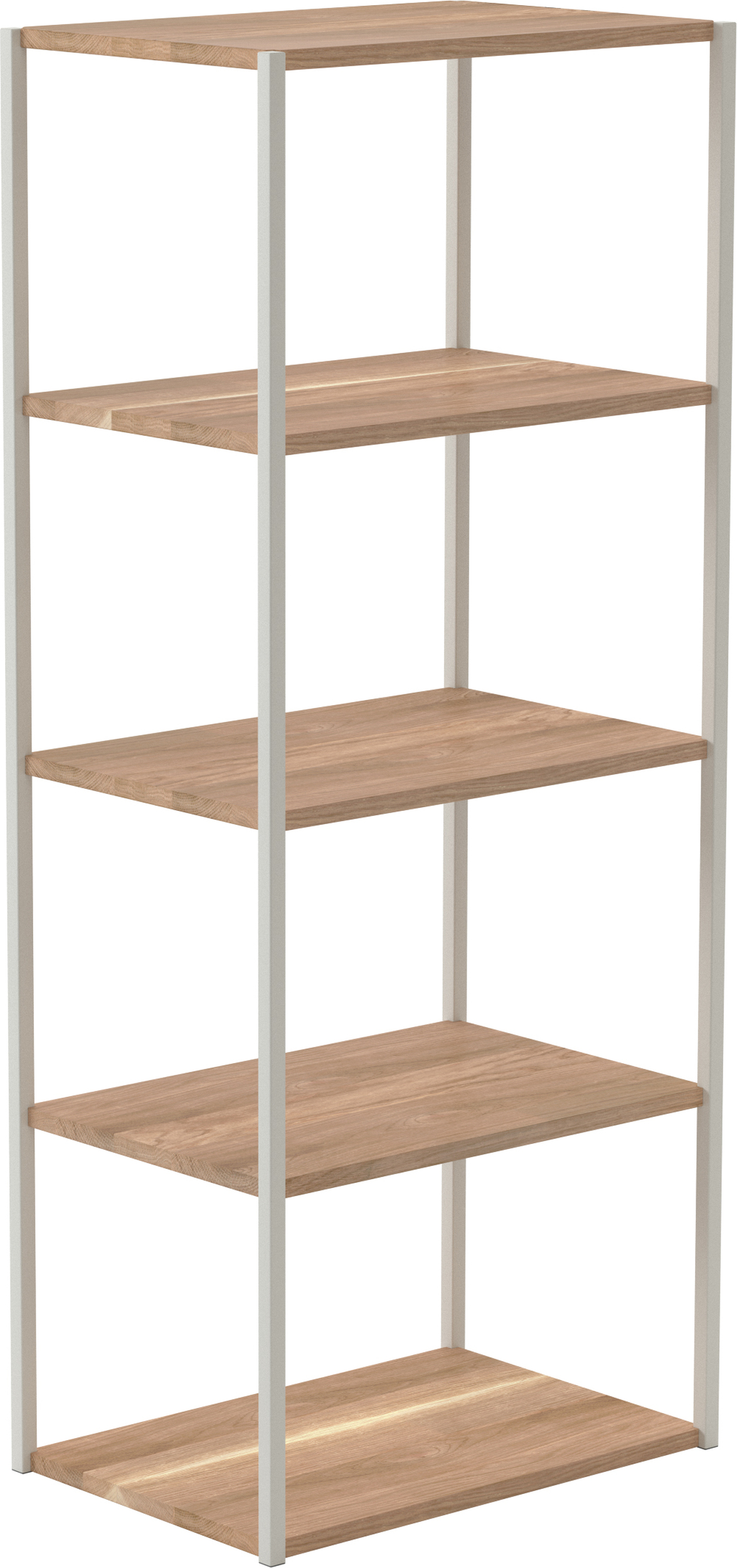 Regał sky 5 półek kremowa rama