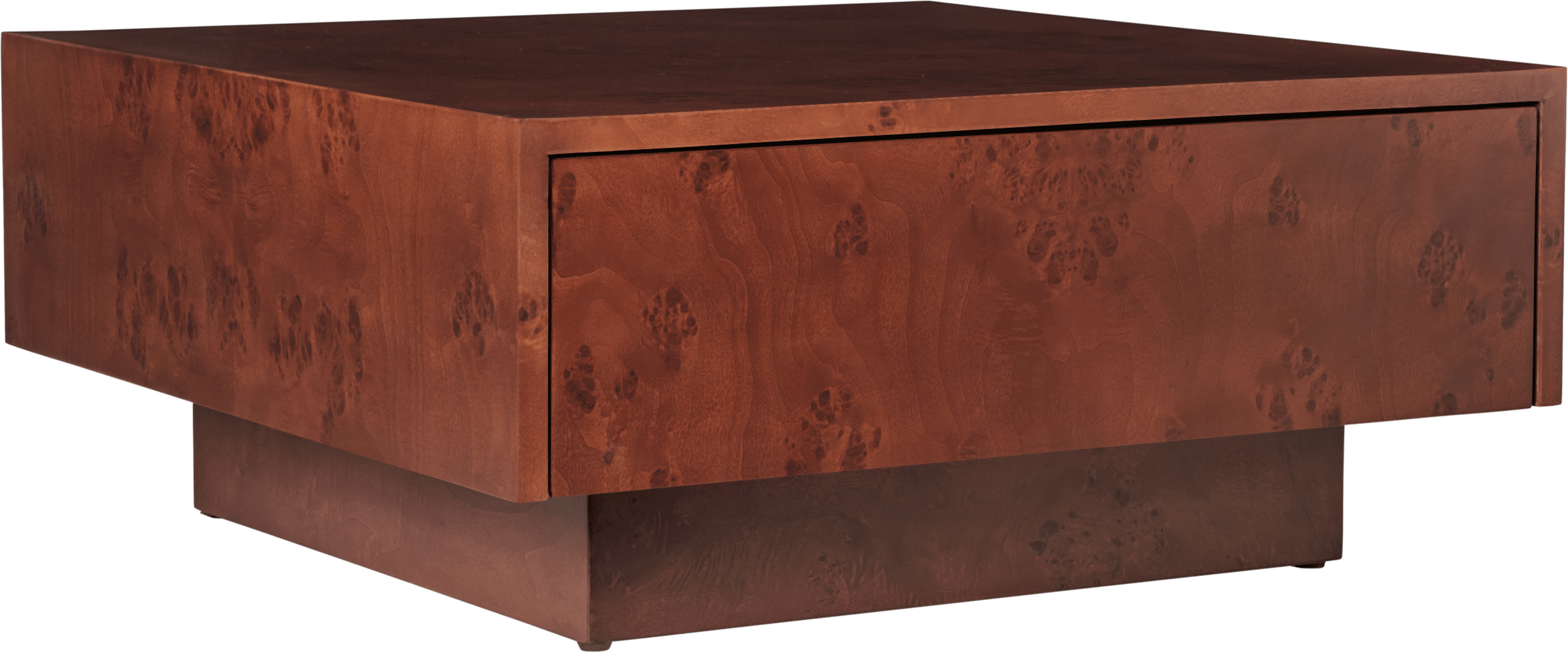 Stolik kawowy z szufladą Burl ciemne drewno