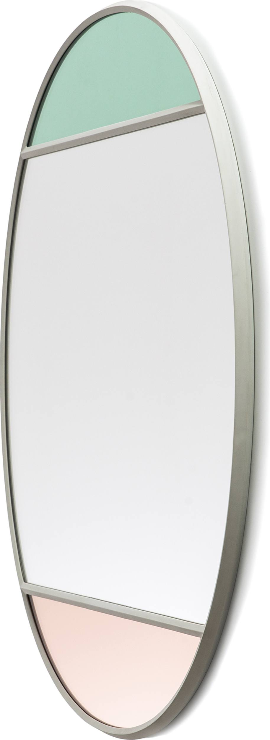 Lustro owalne Vitrail z jasnoszarą ramą