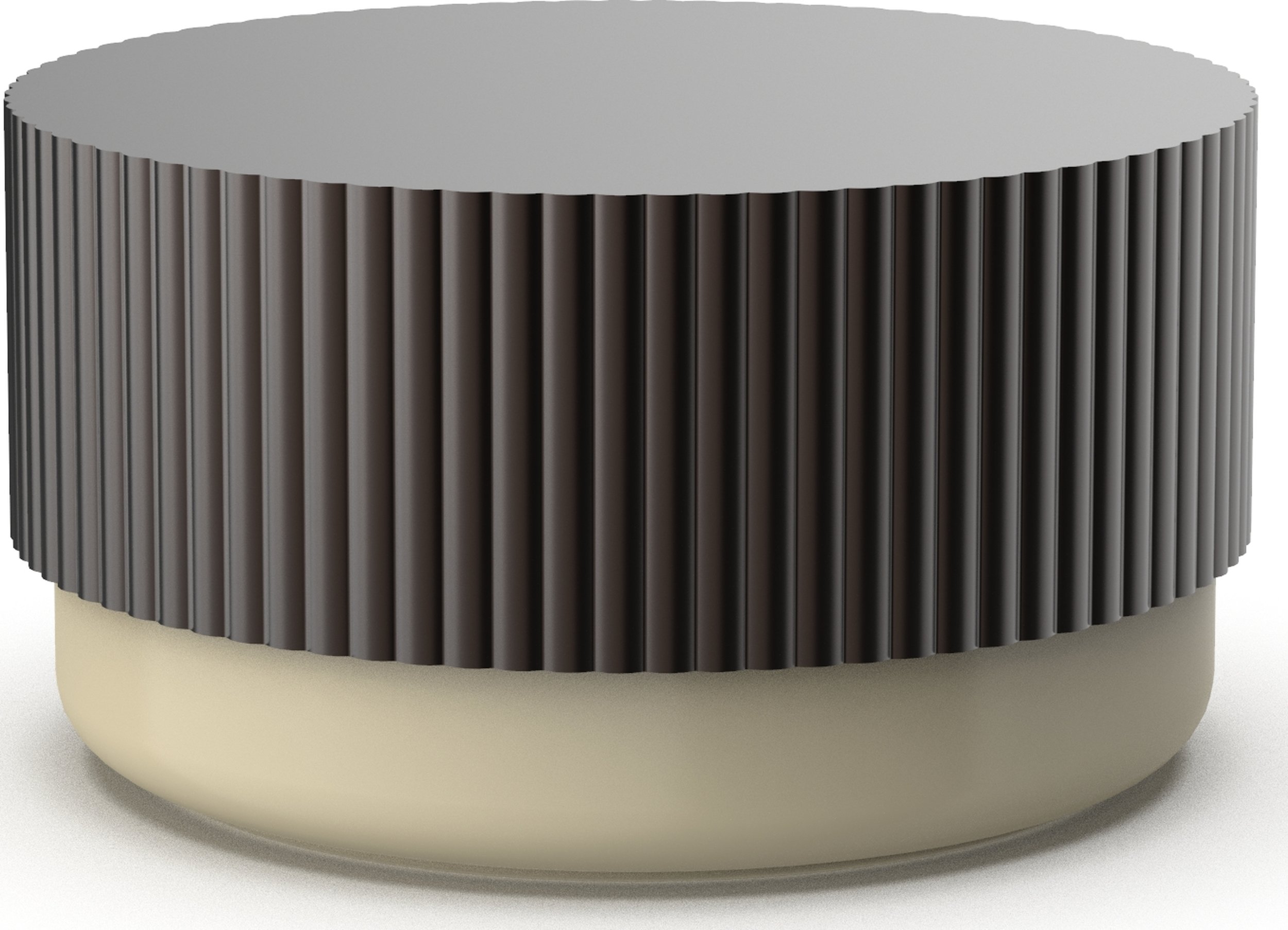 Pojemnik łazienkowy Of Line 16,5 cm piaskowy z brązową pokrywką