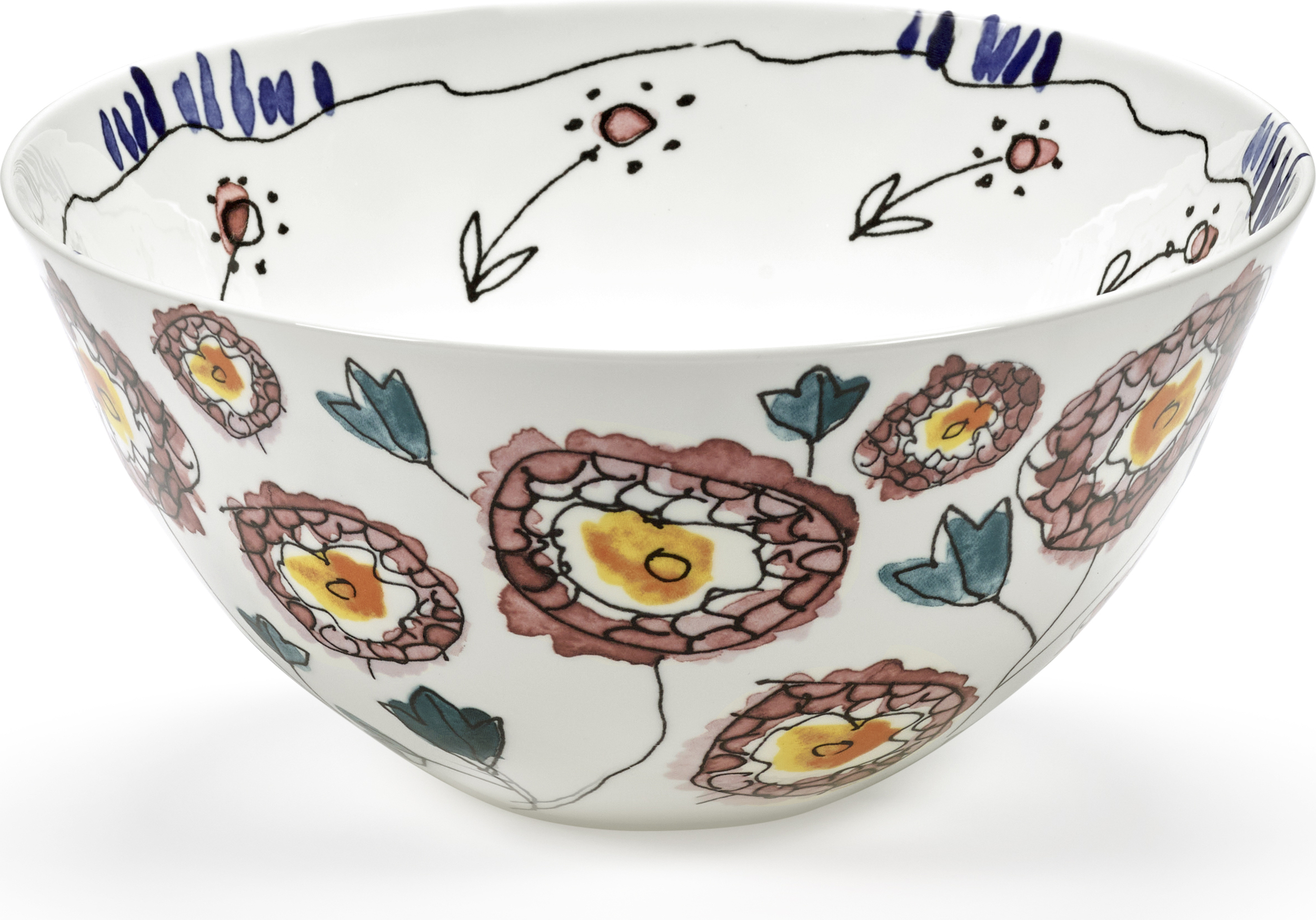 Misa do serwowania Midnight Flowers Anemone Milk 25 cm