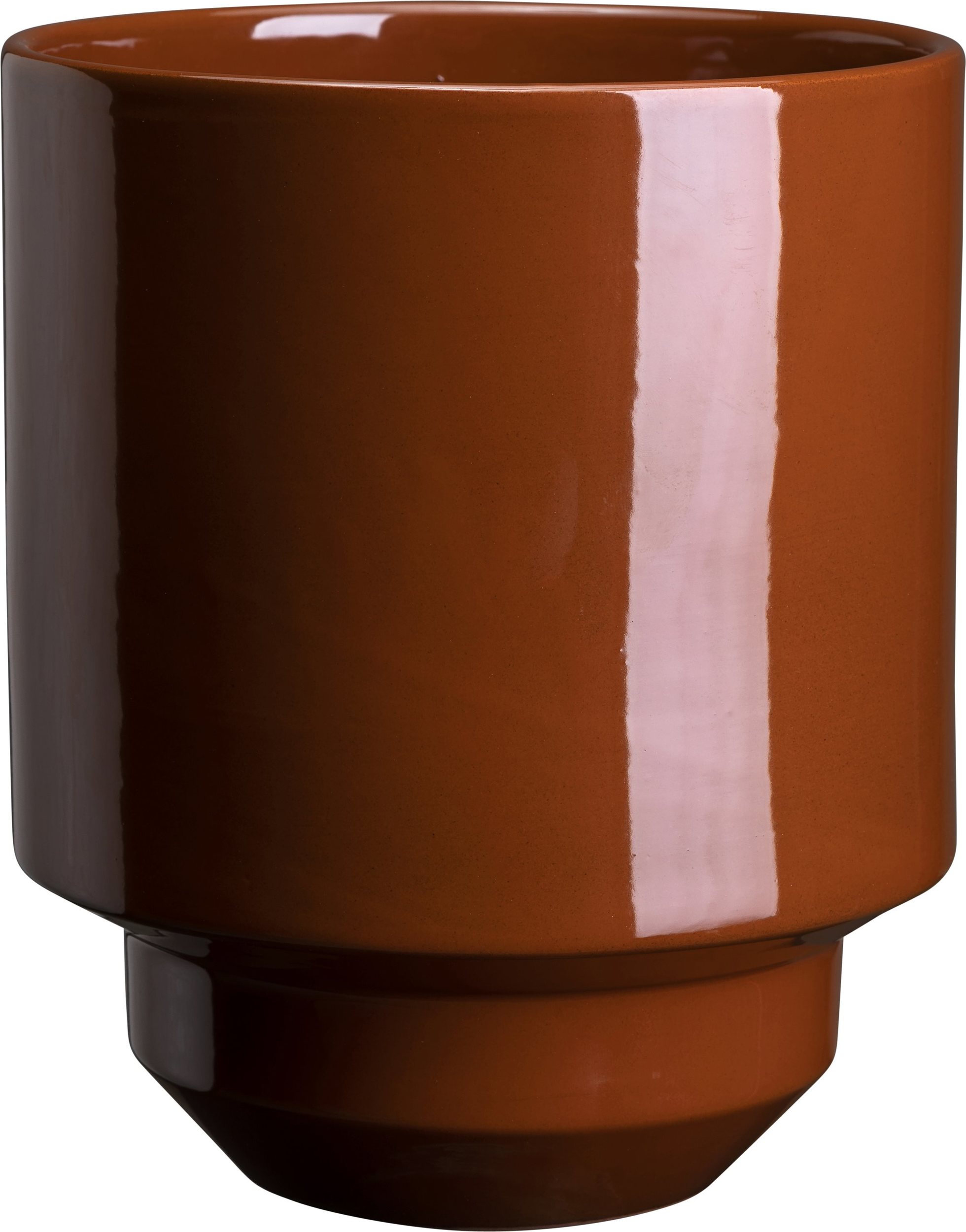 Osłonka na doniczkę Hoff 14 cm czerwona szkliwiona