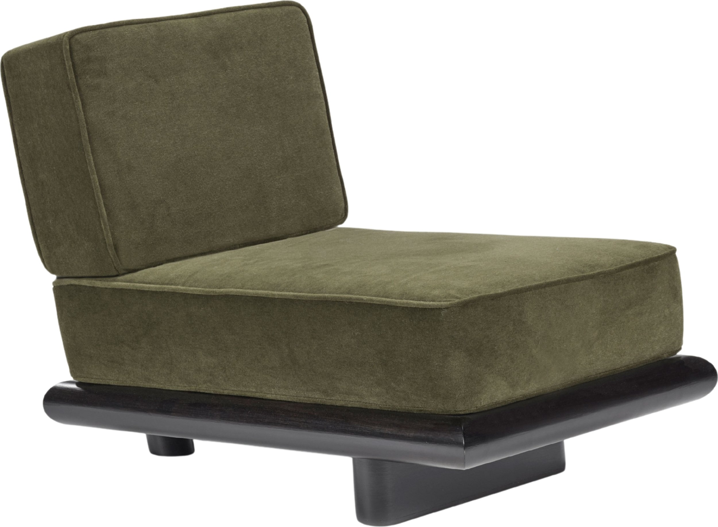 Sofa jednoosobowa Ono 95 cm ciemnozielona drewno tulipanowca