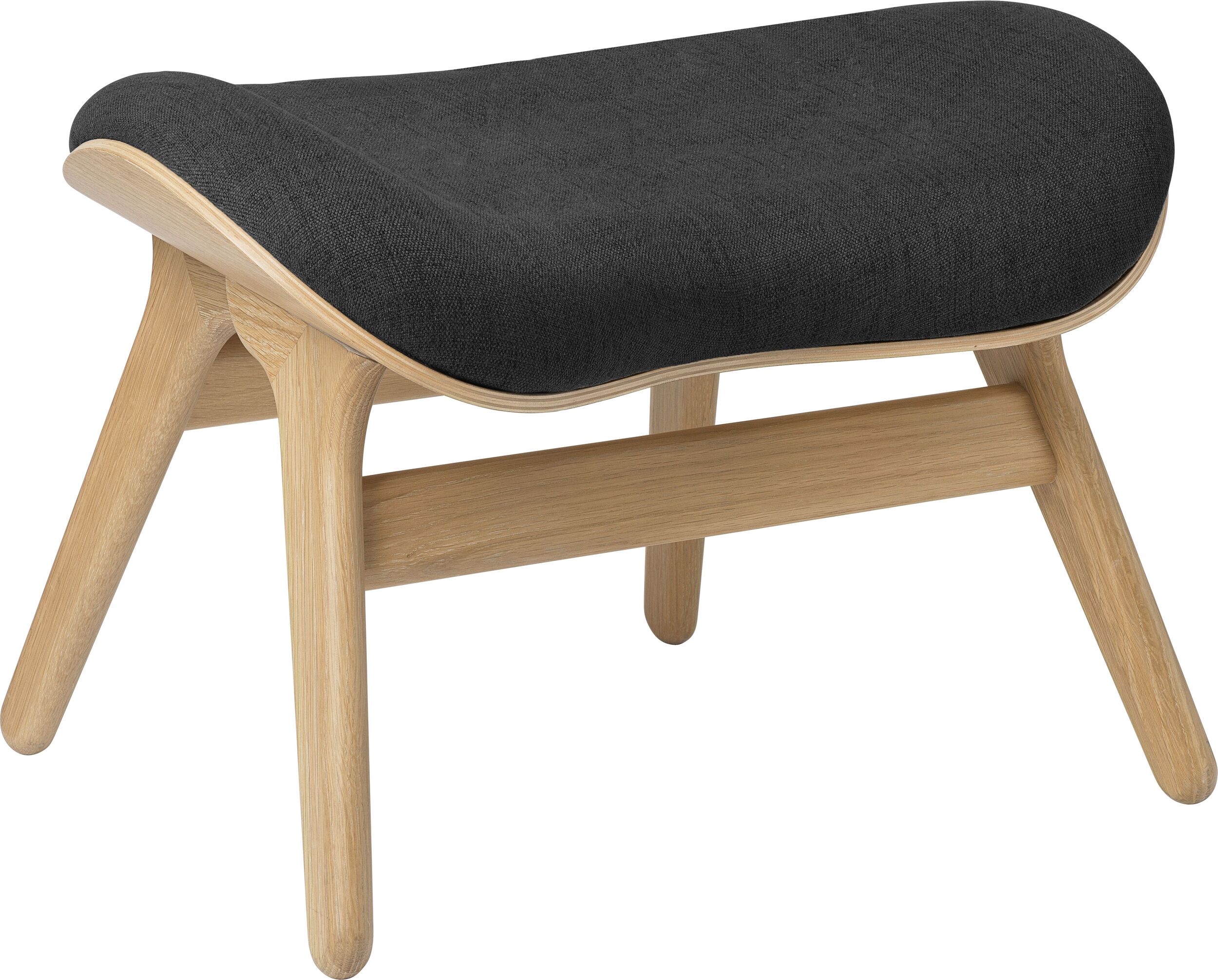 Podnóżek Conversation Piece ciemnoszary na dębowych nogach