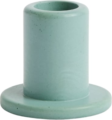 Świecznik na klasyczną świecę Tube S pastelowy zielony betonowy