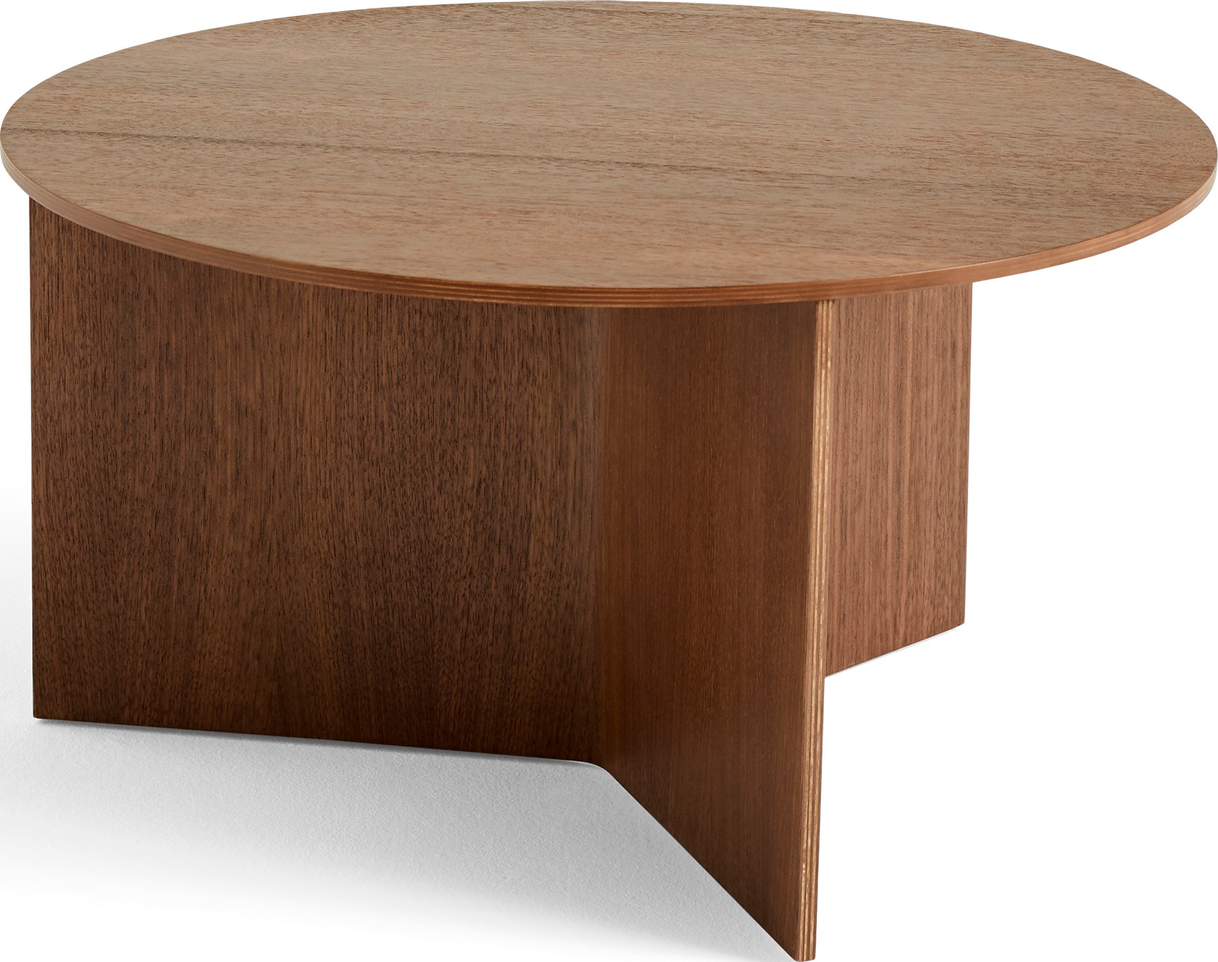 Stolik kawowy Slit okrągły 65 cm orzech drewniany