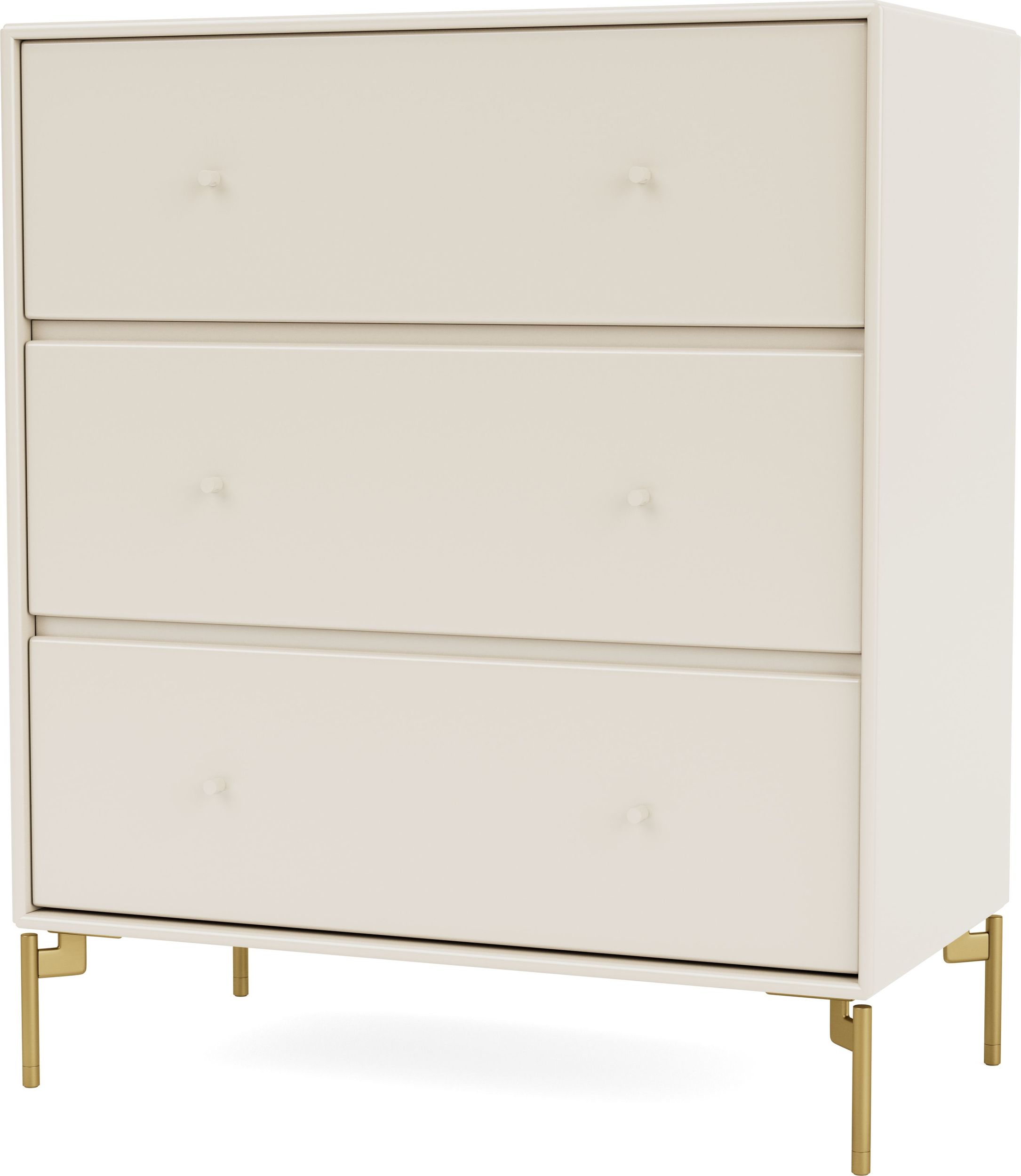 Komoda Carry jasnobeżowa na mosiężnych nogach