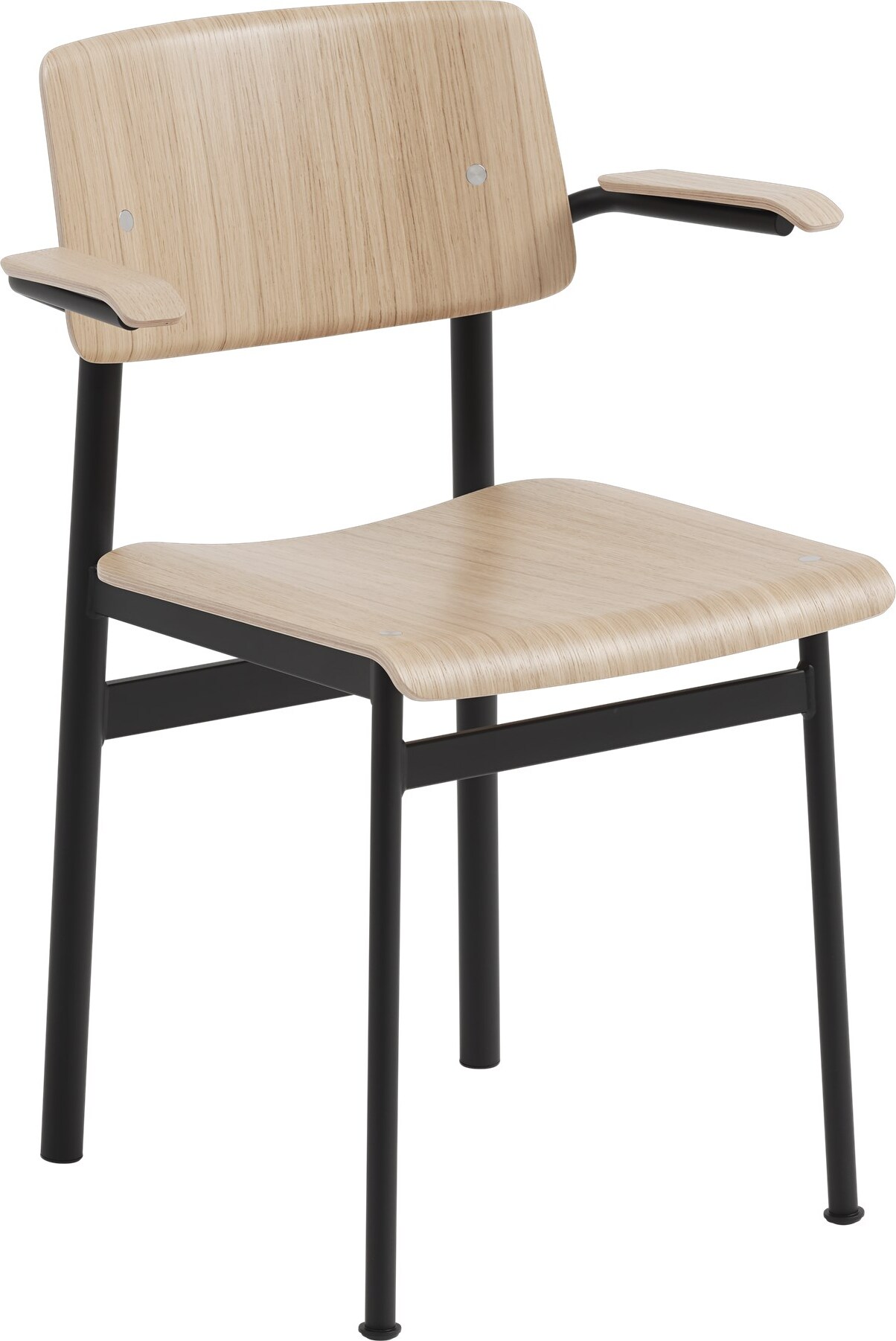 Krzesło Loft jasny dąb z podłokietnikami nogi czarne