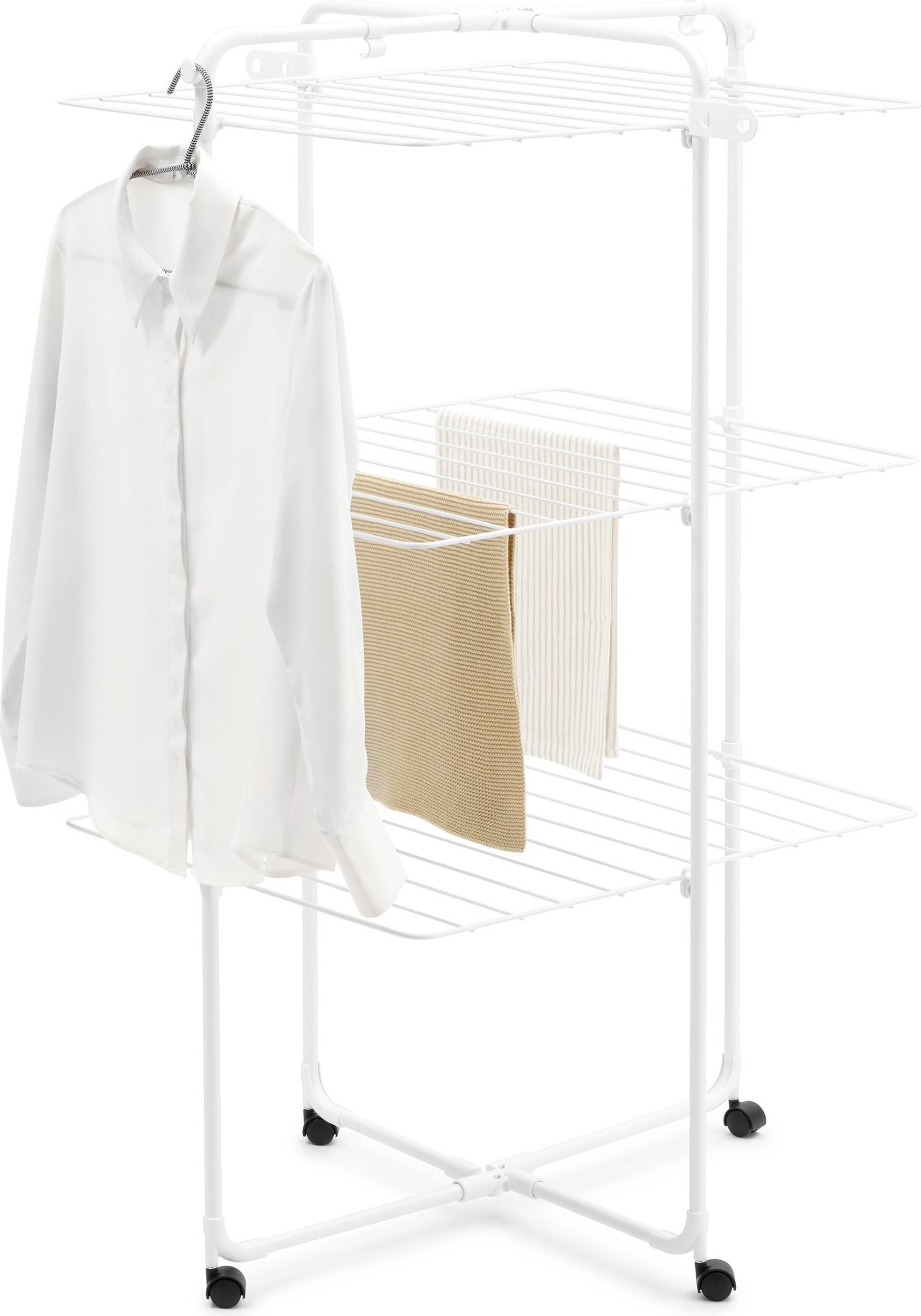 Suszarka do ubrań Hangon Tower biała trzypoziomowa