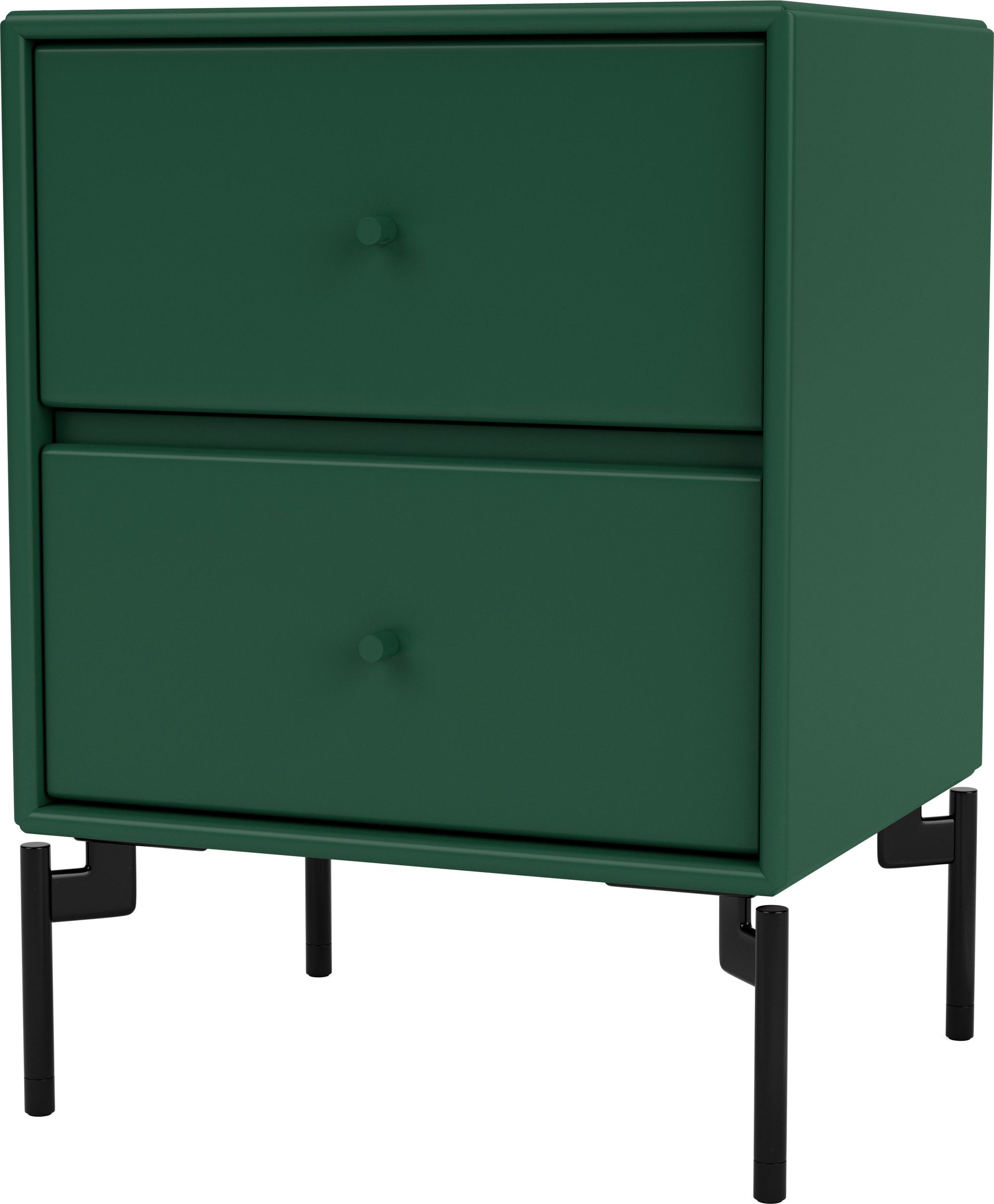 Szafka nocna Drift ciemnozielona na czarnych nogach