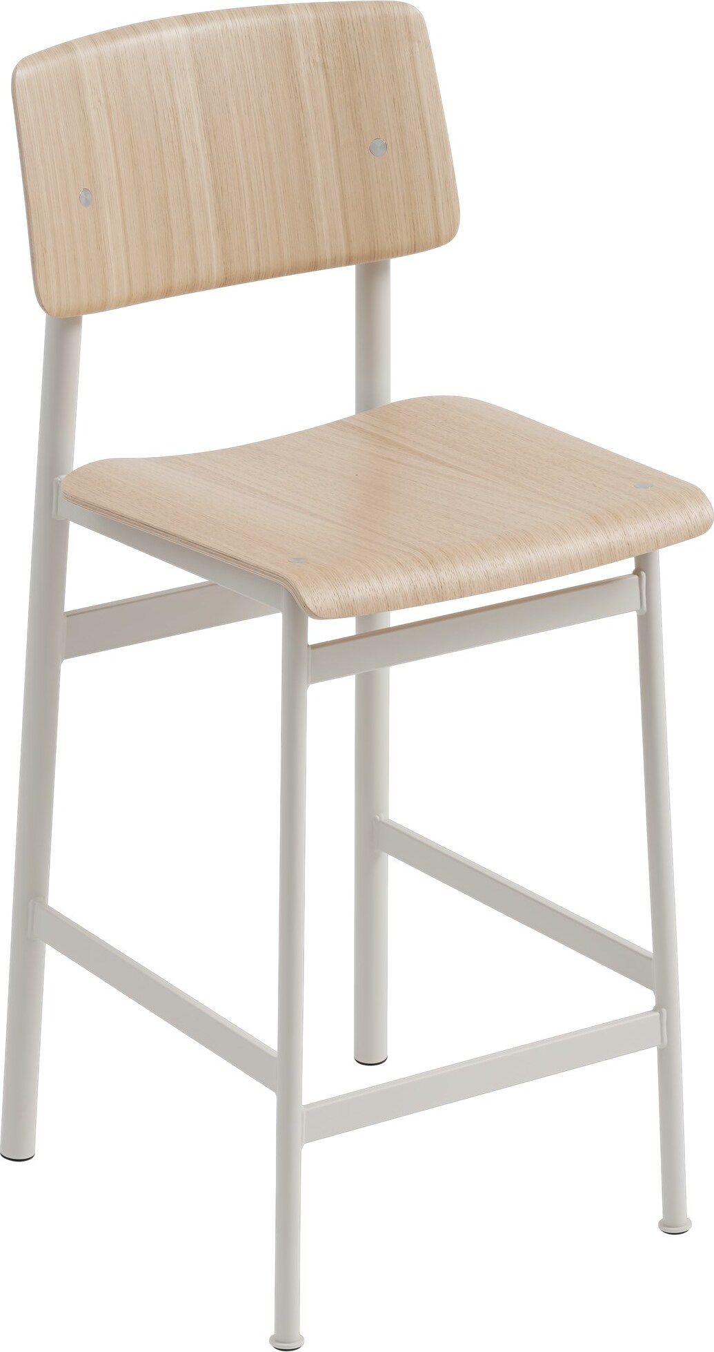 Stołek Loft 65 cm jasny dąb nogi szare