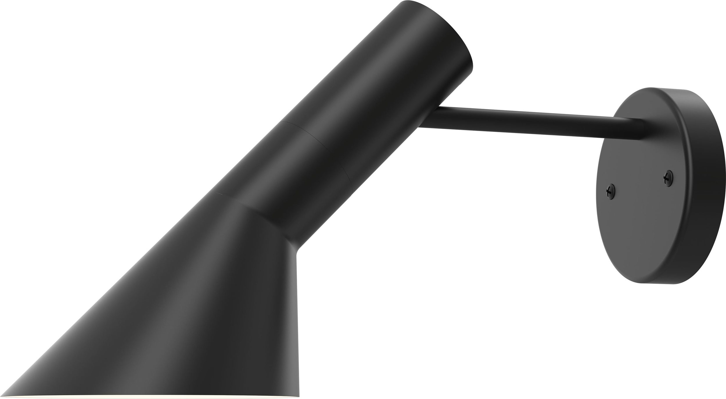 Kinkiet AJ czarny bez widocznego kabla i włącznika