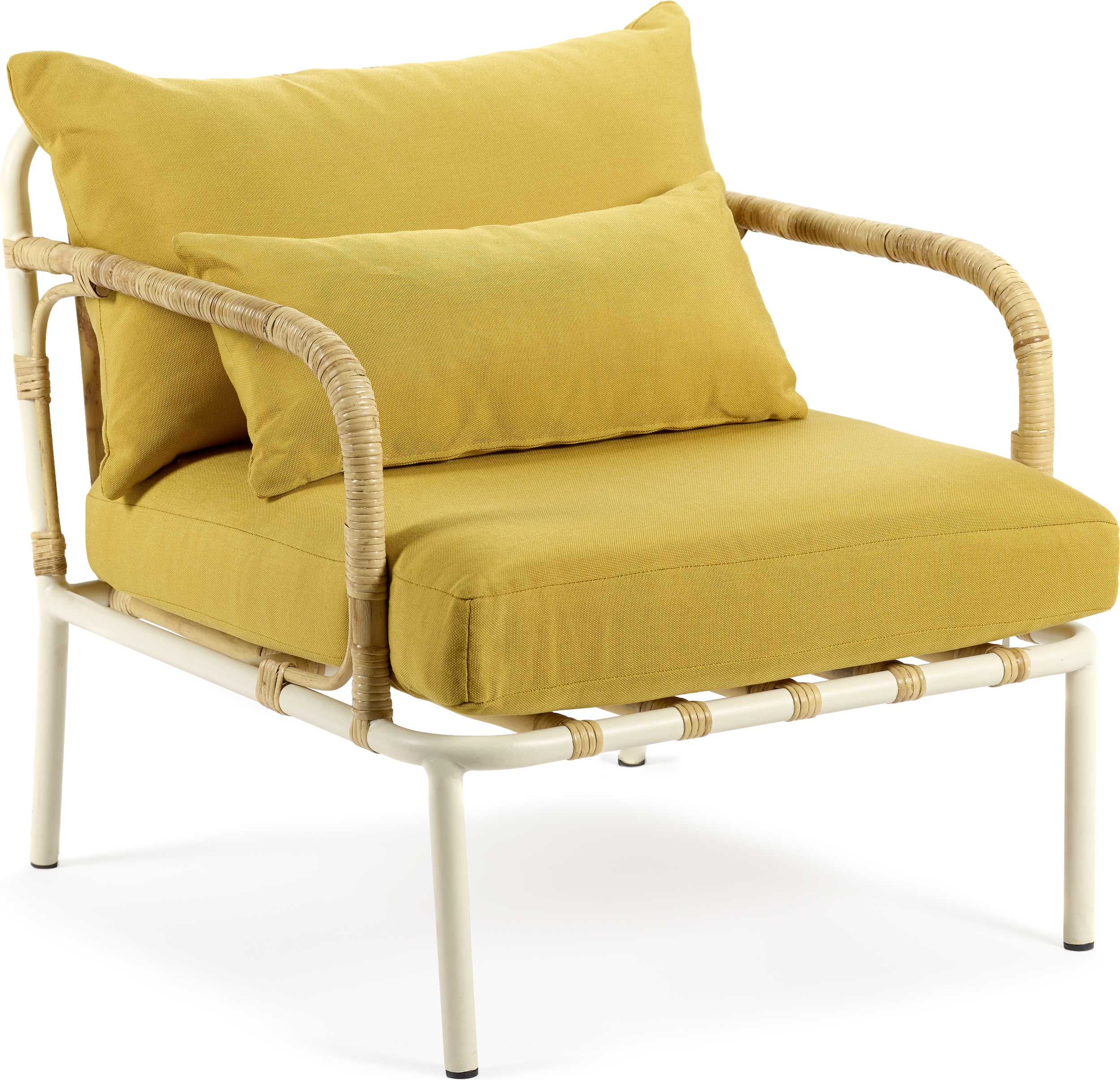 Fotel Capizzi żółty biała rama