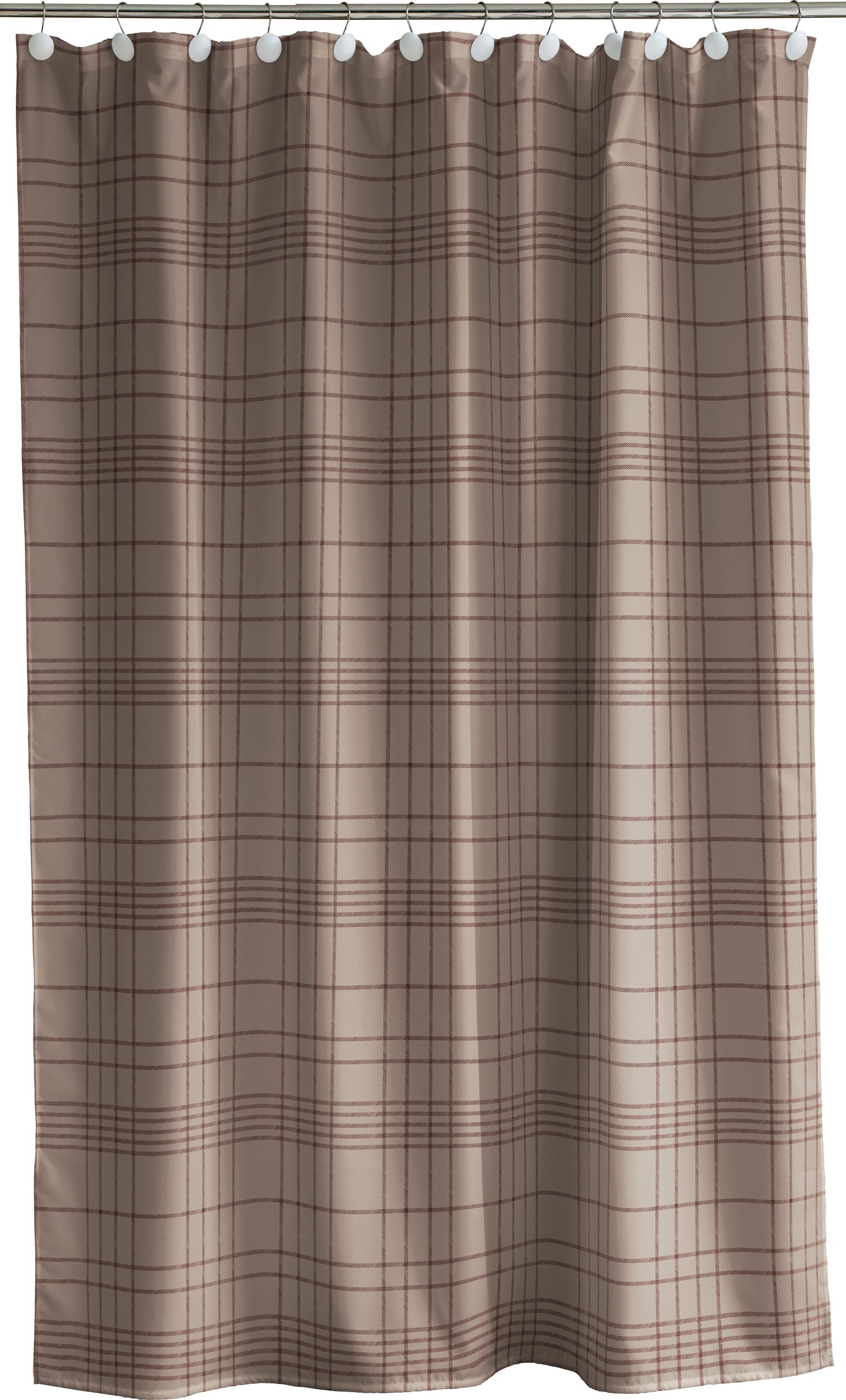 Zasłona prysznicowa Tartan 180 x 200 cm taupe