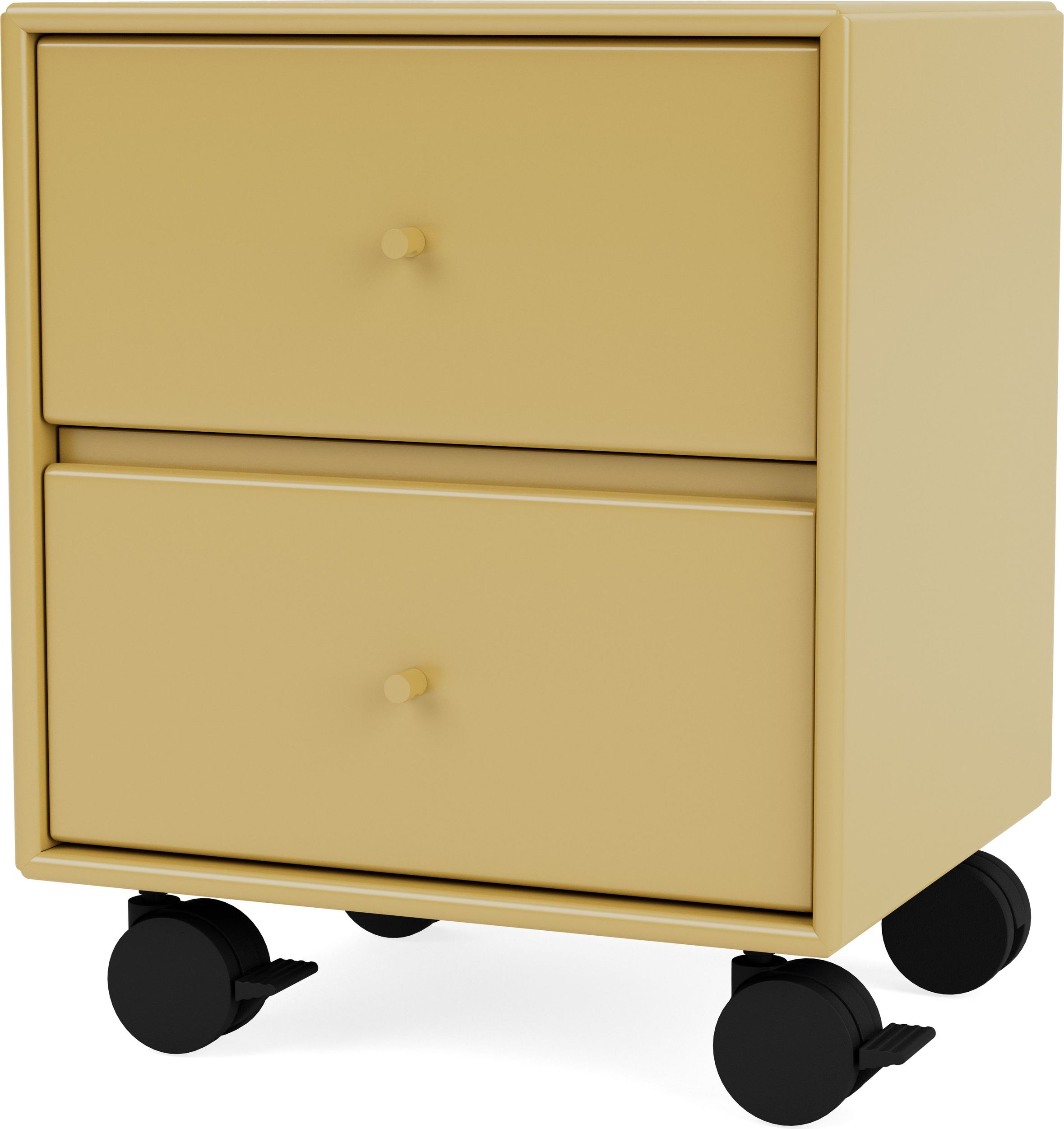 Szafka nocna Drift musztardowa na kółkach