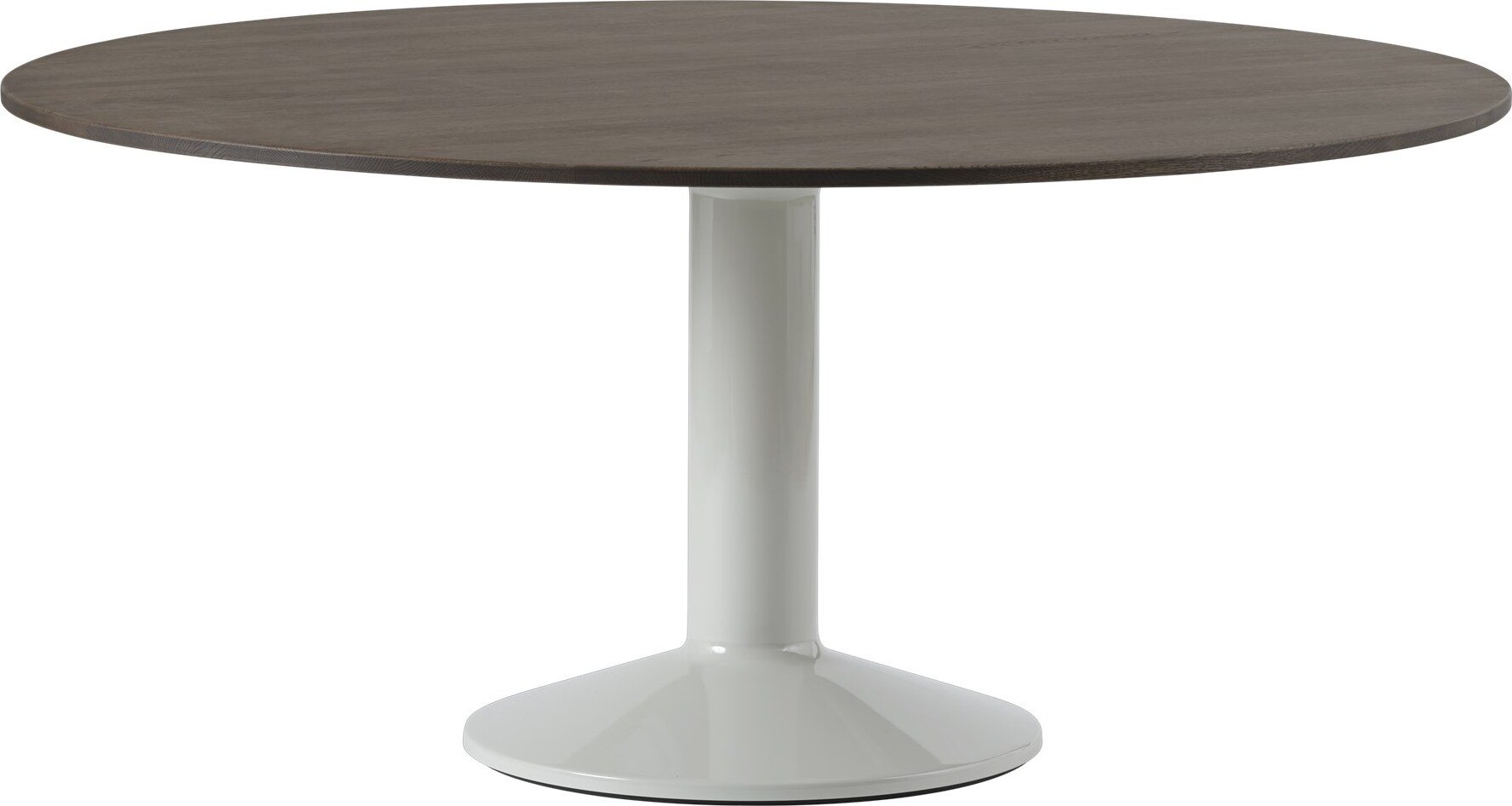 Stół Midst okrągły 160 cm ciemny dąb na szarej nodze
