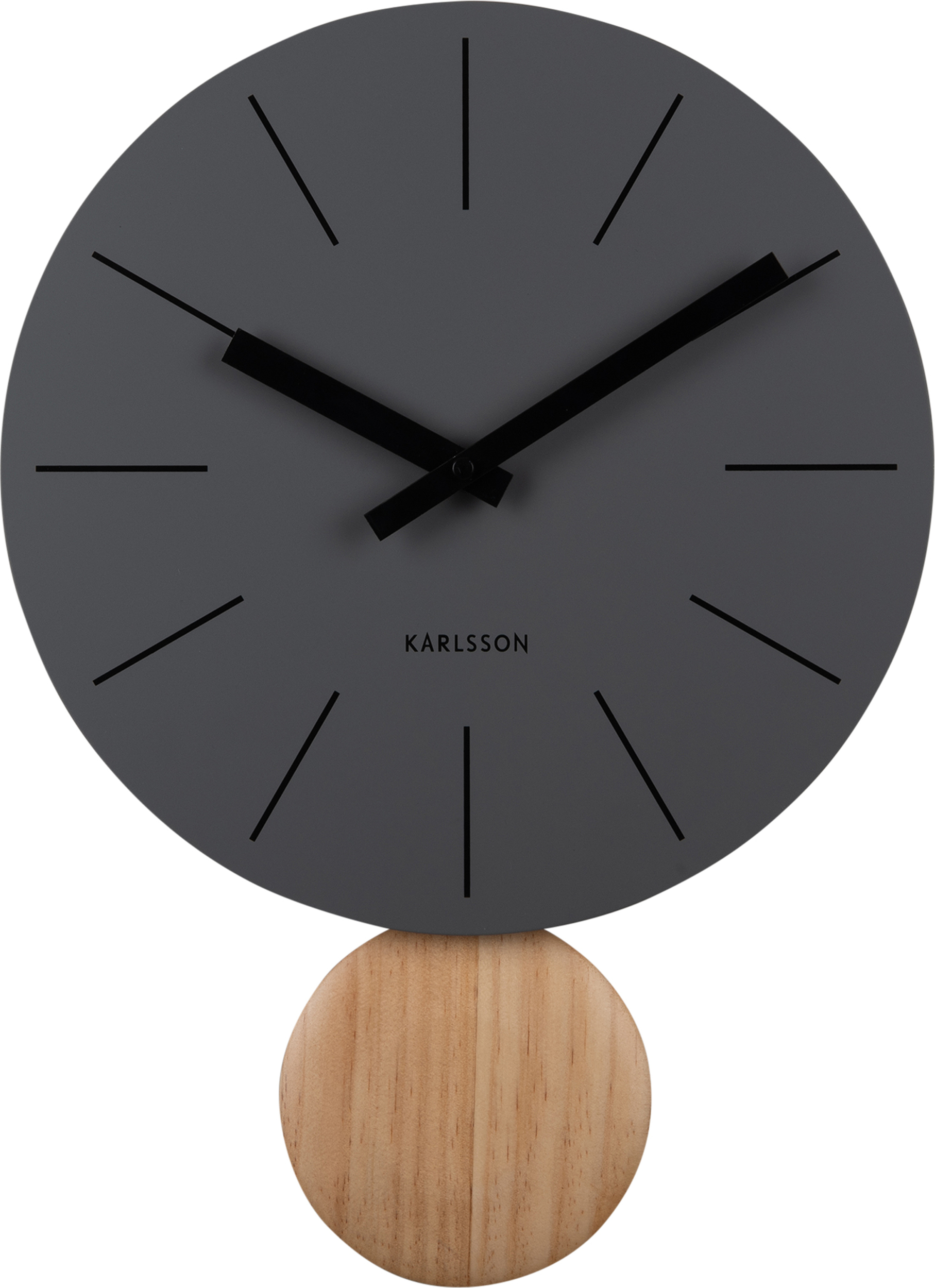 Zegar ścienny z wahadłem Arlo ciemnoszary