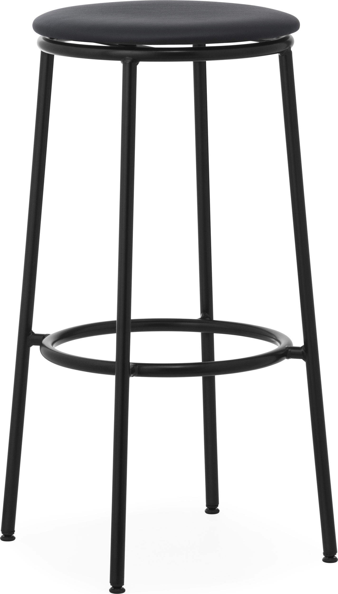 Stołek barowy Circa Ultra Leather Black 75 cm z tapicerowanym siedziskiem