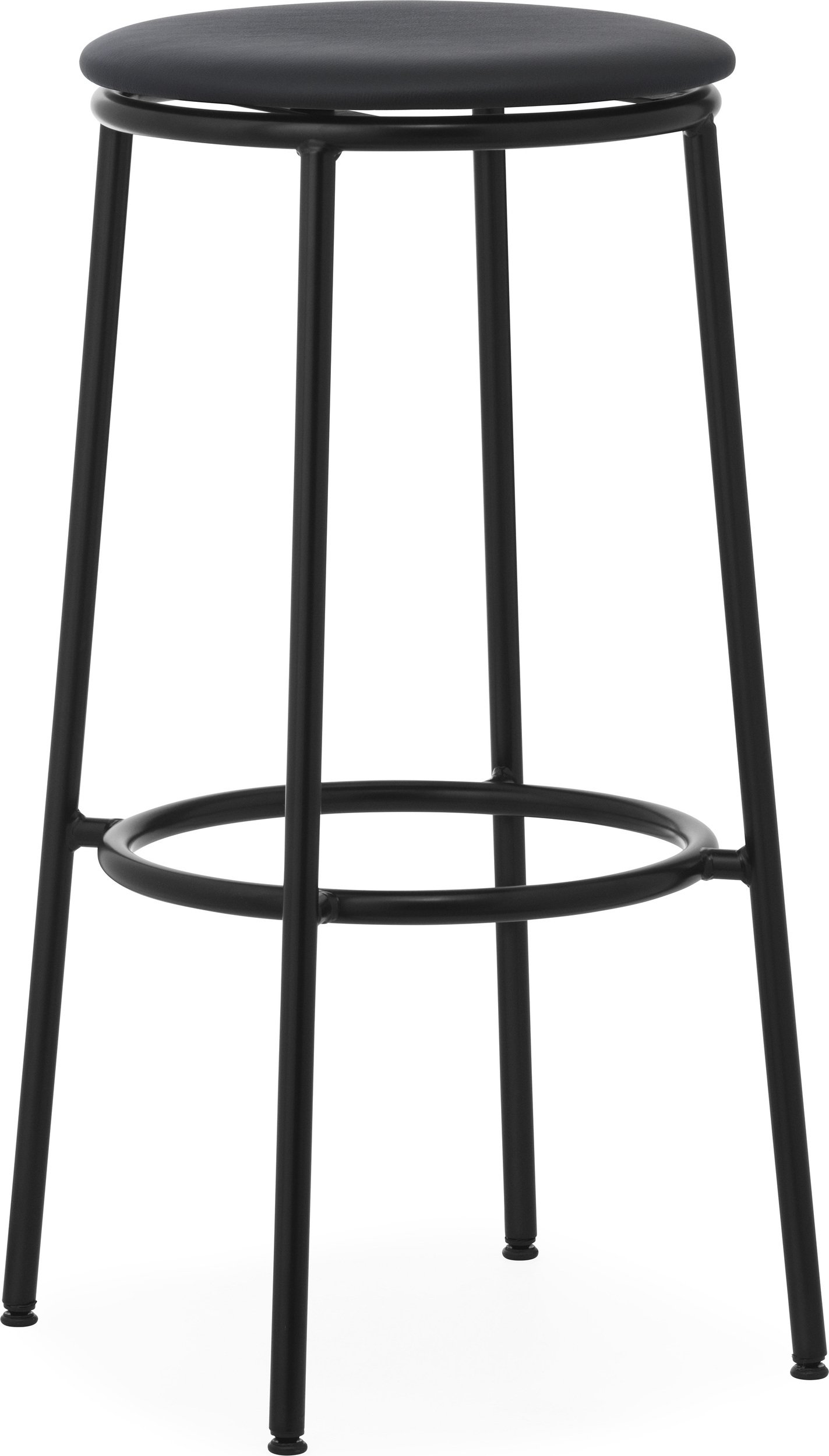 Stołek barowy Circa Ultra Leather Black 75 cm z tapicerowanym siedziskiem