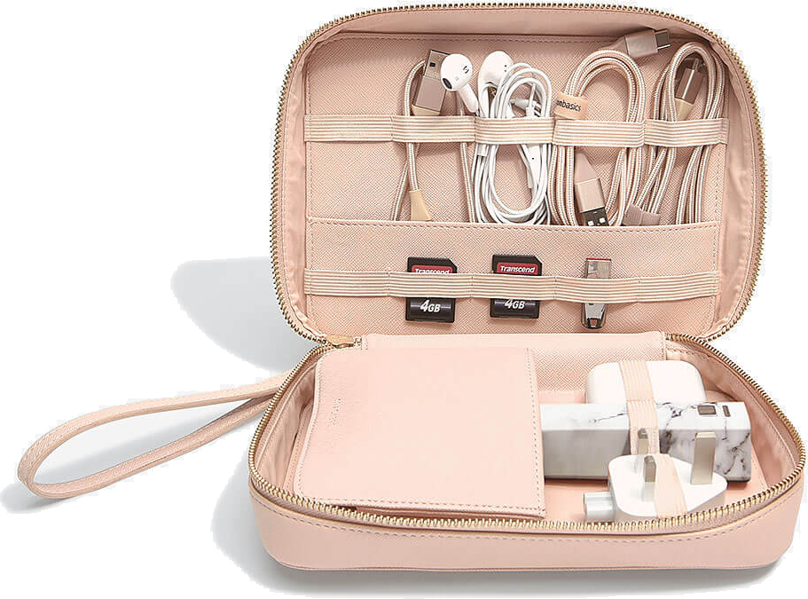 Etui na ładowarki i słuchawki Stackers jasnoróżowe