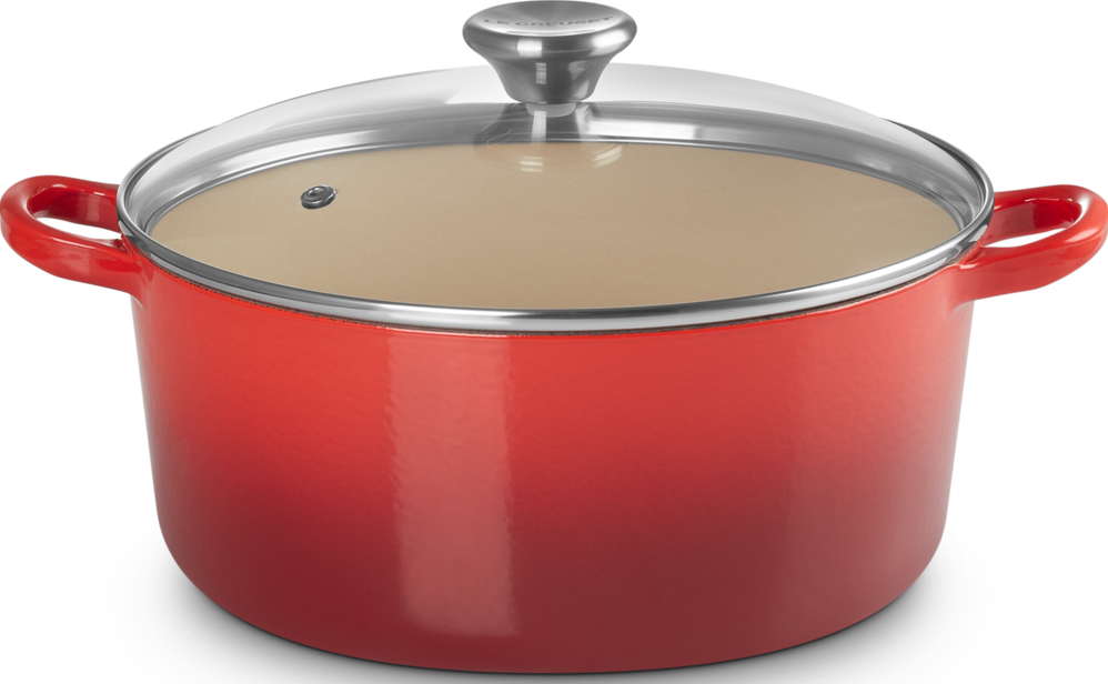 Brytfanna Tradition Collection 22 cm wiśniowa ze szklaną pokrywką