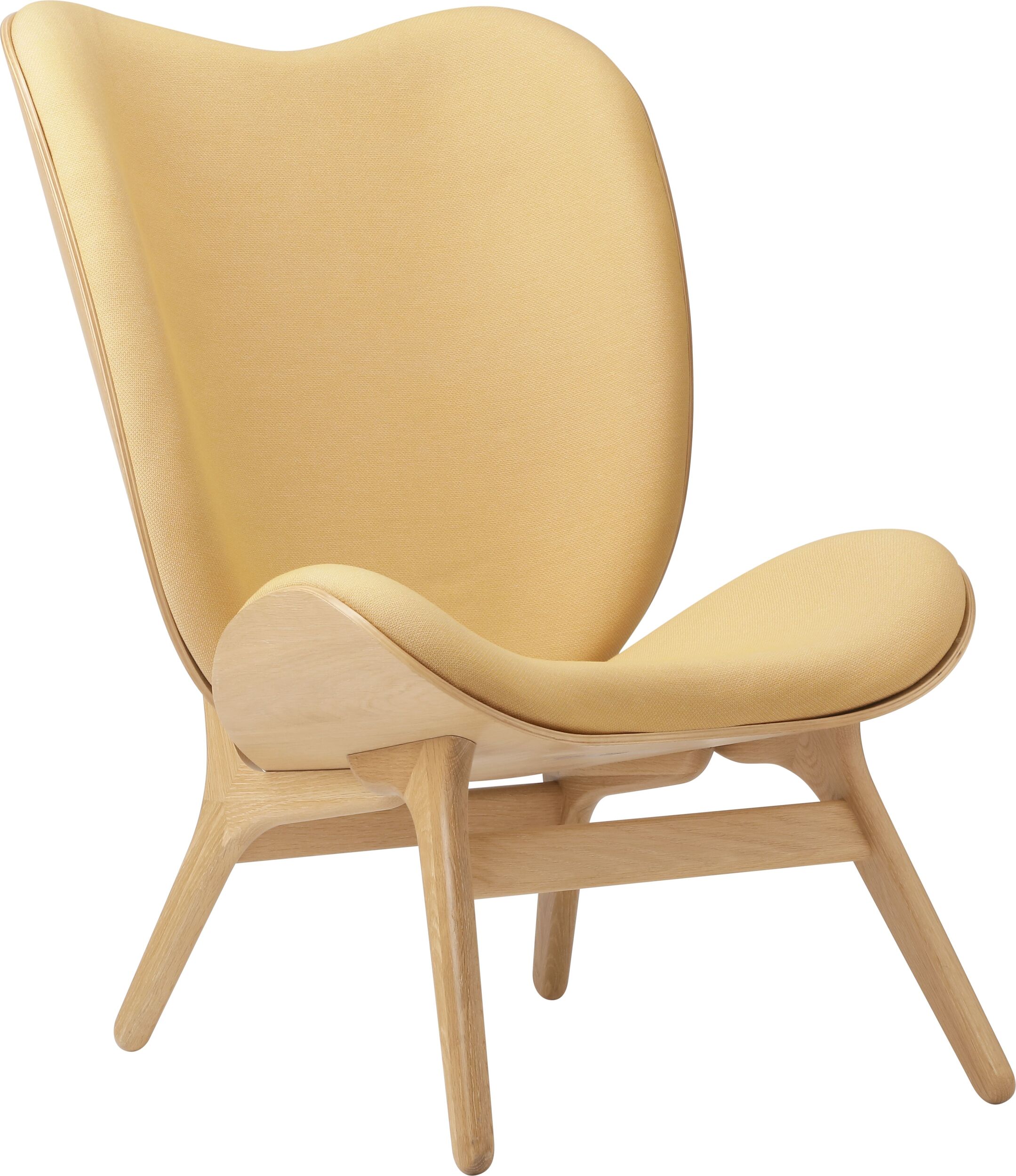 Fotel Conversation Piece 106 cm jasnobeżowy na dębowych nogach