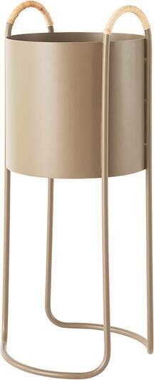 Osłonka na doniczkę na stojaku Maki 55 cm beżowa