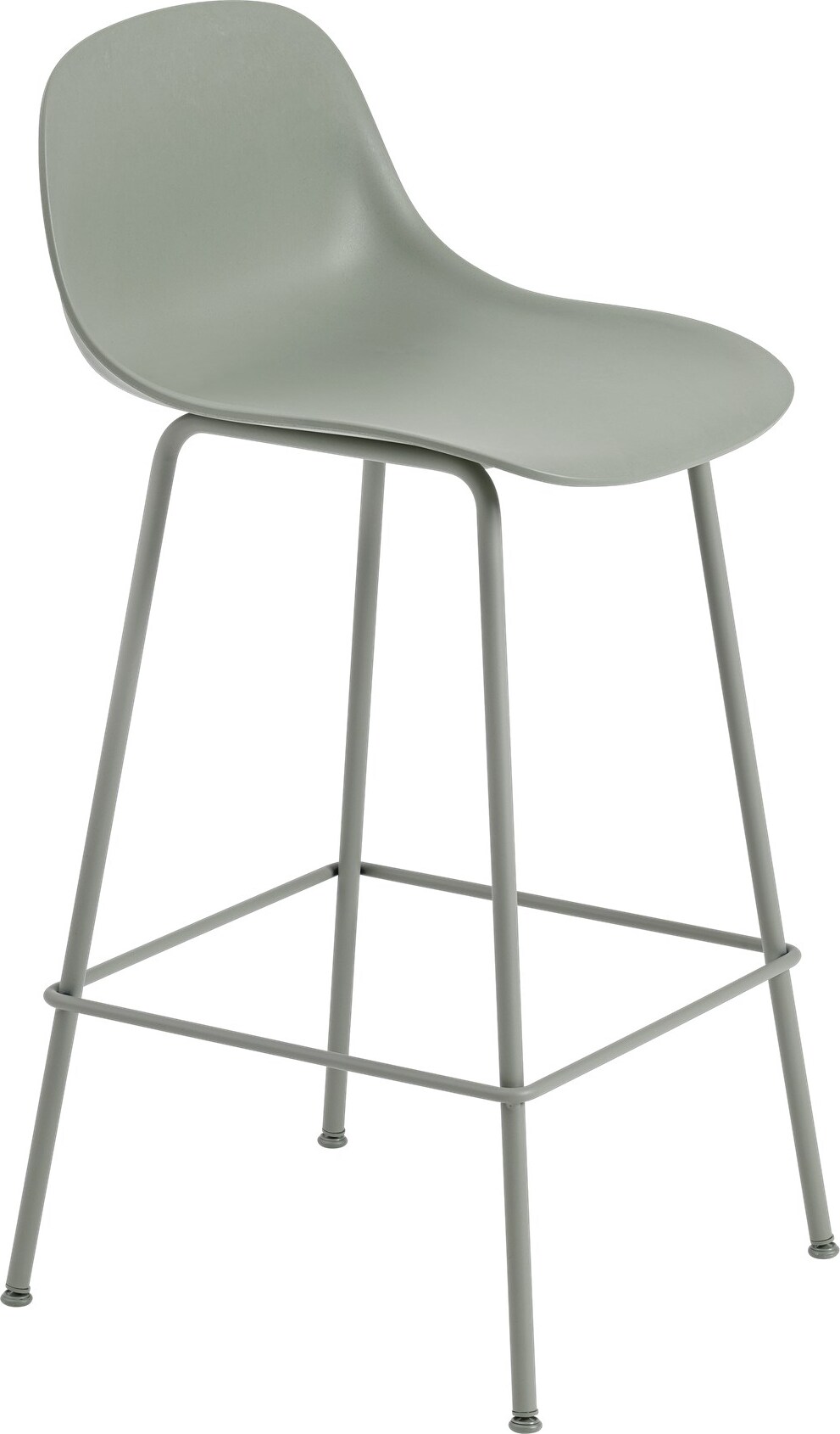 Stołek Fiber Tube 65 cm szarozielony z oparciem