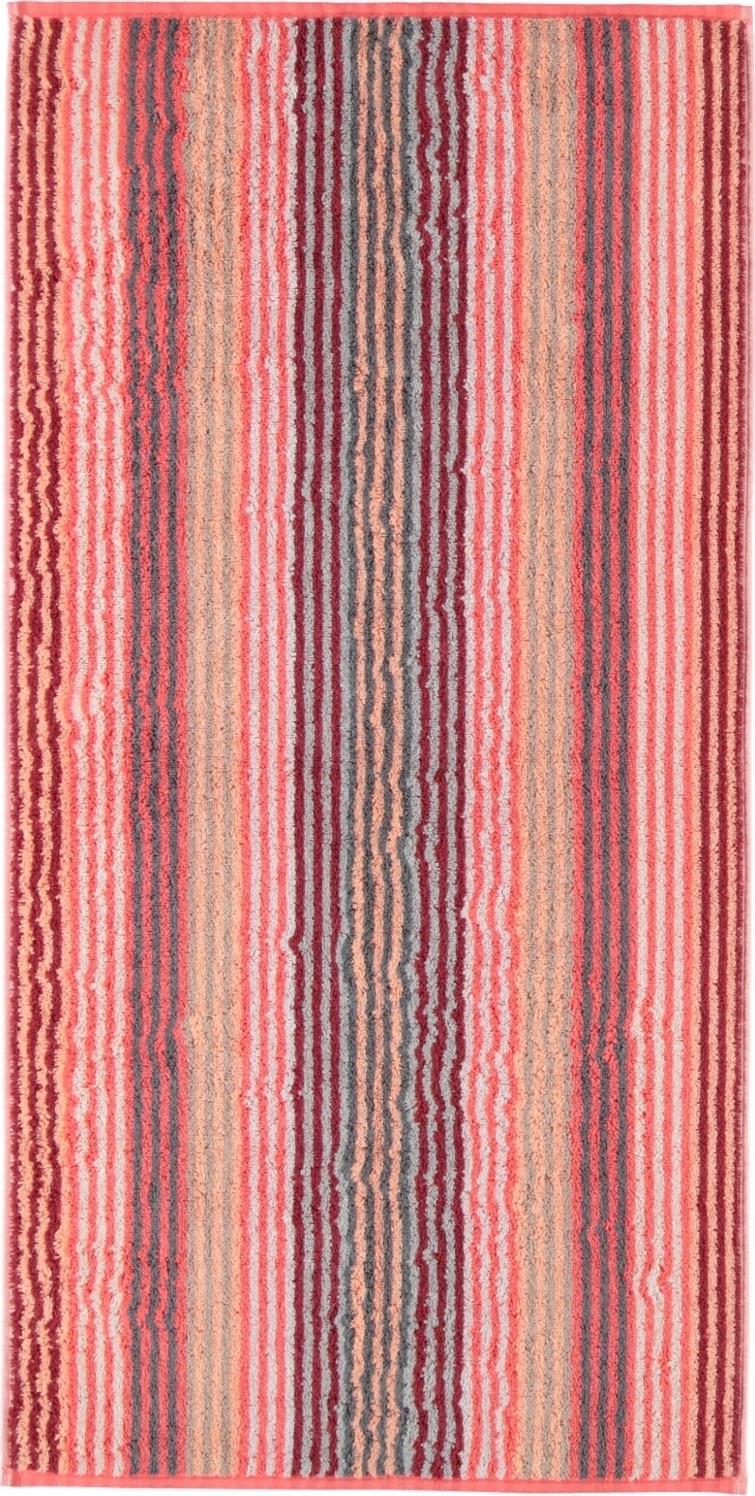 Ręcznik Unique w pasy 70 x 140 cm koralowy
