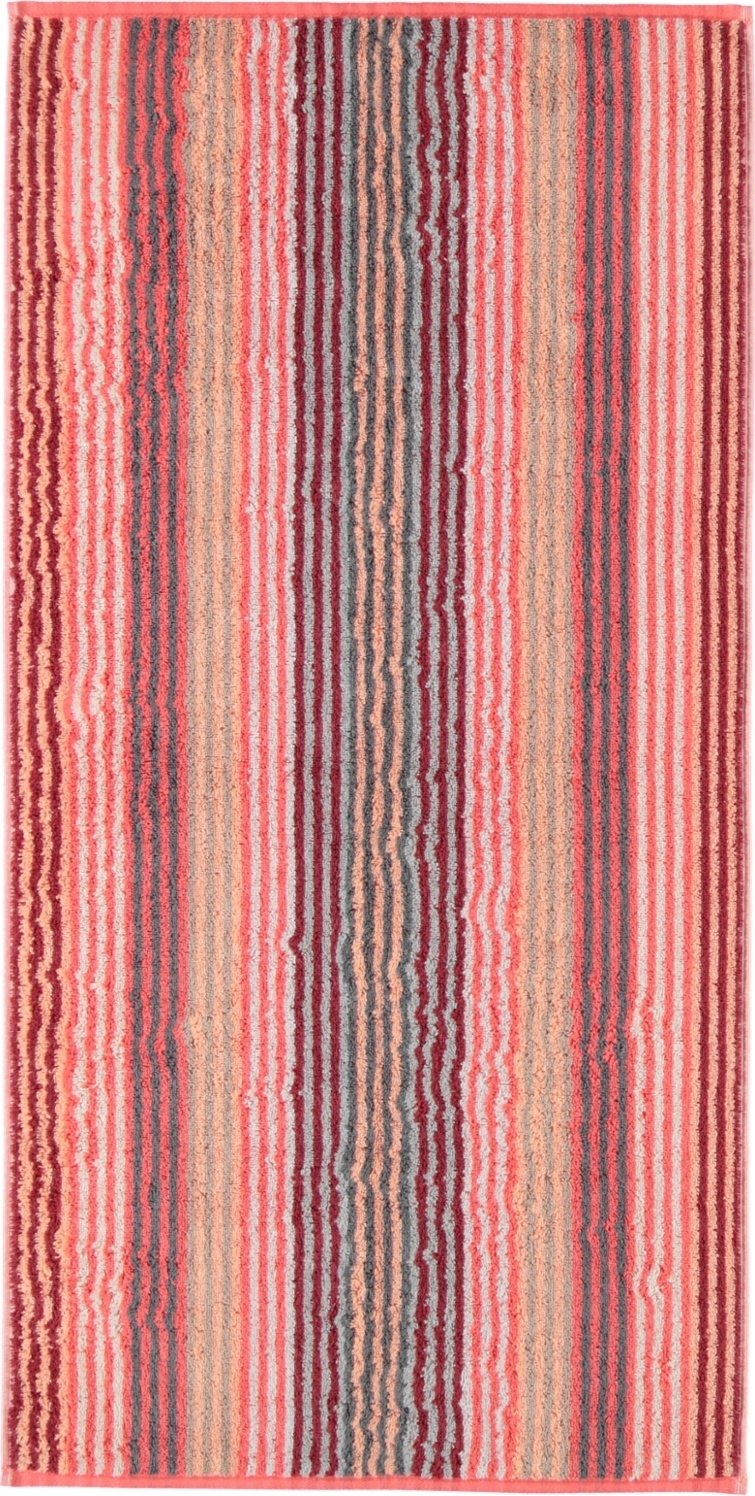 Ręcznik Unique w pasy 70 x 140 cm koralowy