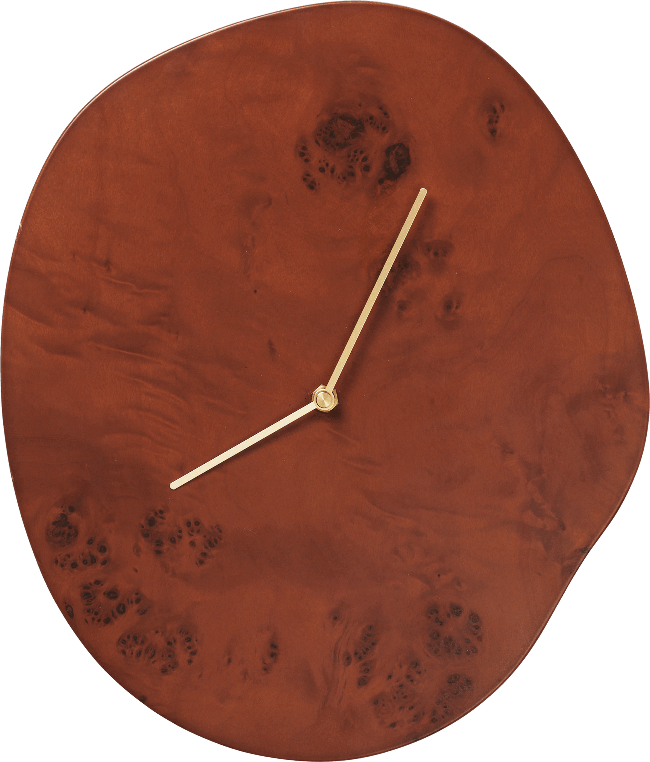 Zegar ścienny Melt brązowy drewniany